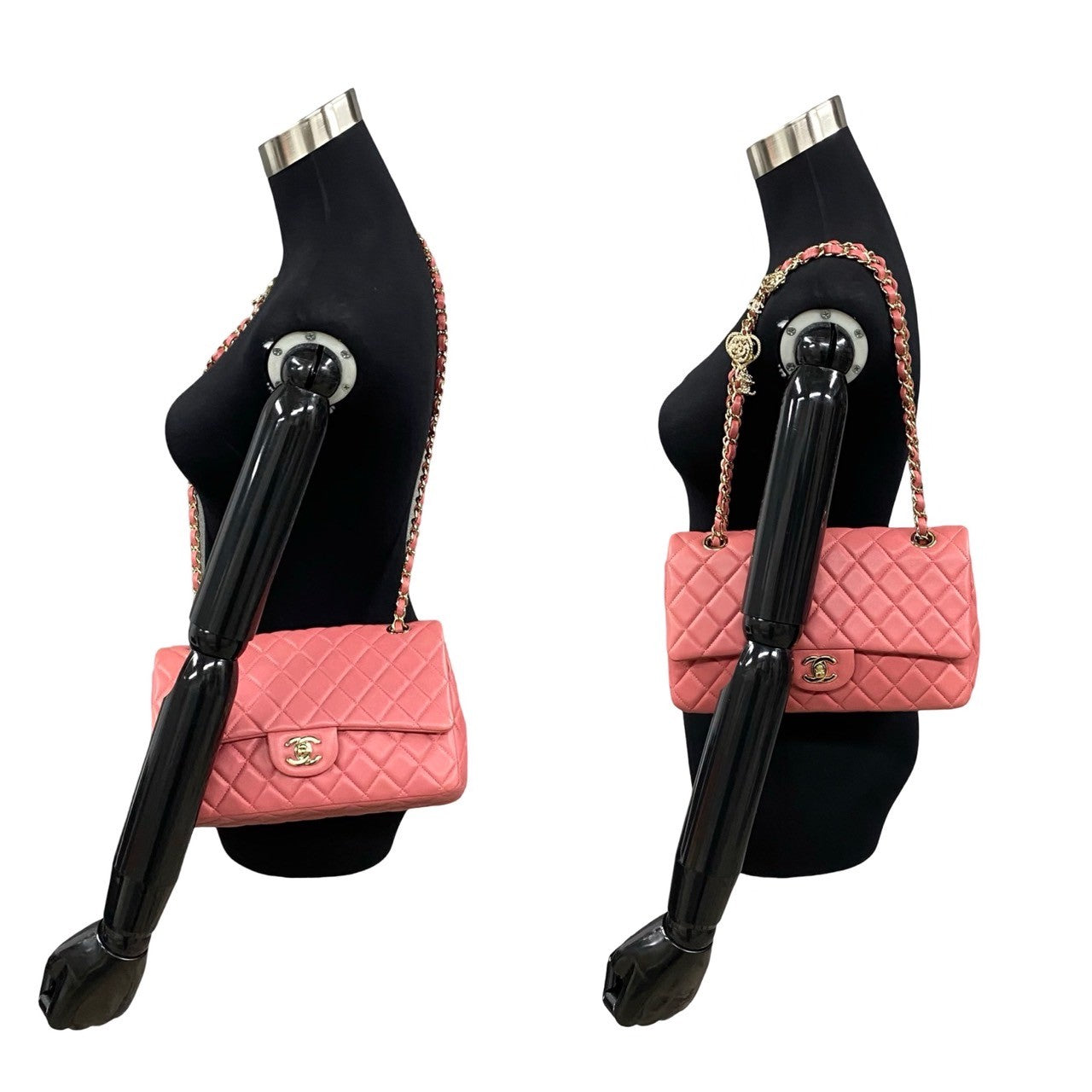 Chanel Medium Classic Single Flap Charm Bag Leather Crossbody Bag