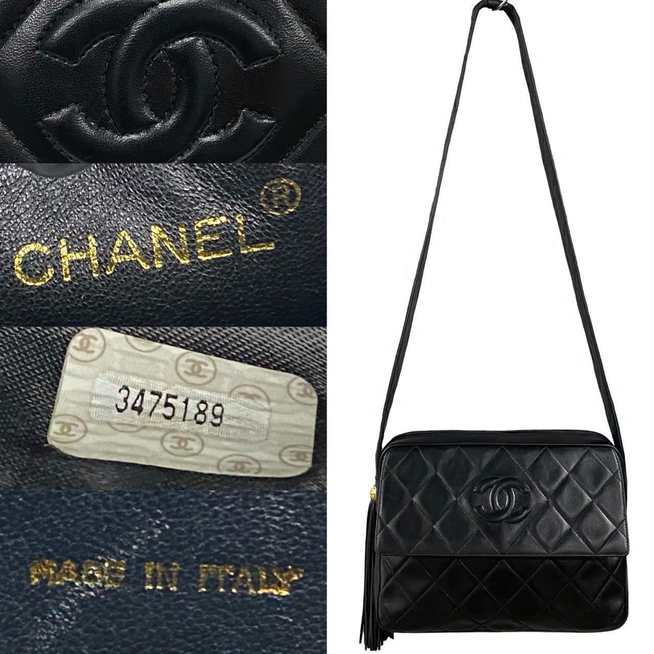 Chanel CC Matelasse Flap Tassel Bag Leather Crossbody Bag in New Condition
