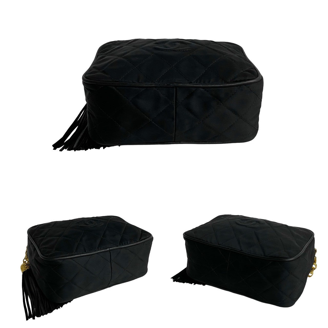 Chanel Quilted Nylon Tassel Camera Bag Canvas Crossbody Bag
