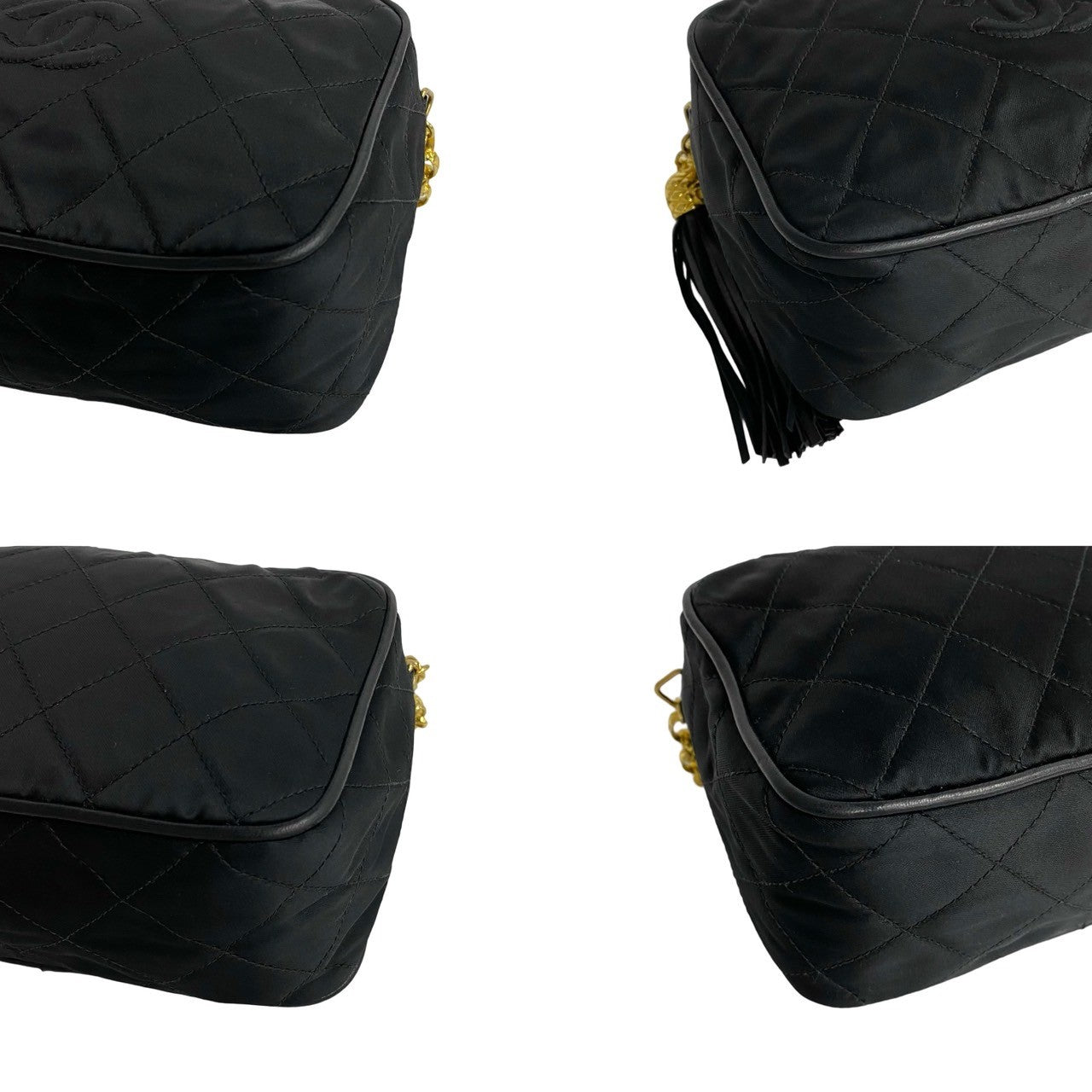 Chanel Quilted Nylon Tassel Camera Bag Canvas Crossbody Bag
