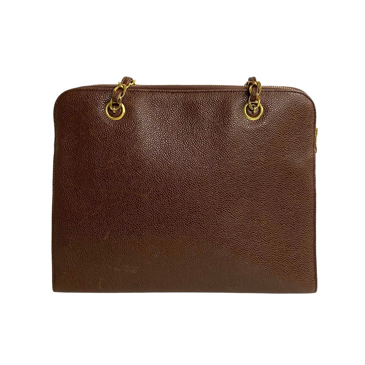 Chanel Caviar Chain Shoulder Bag Brown