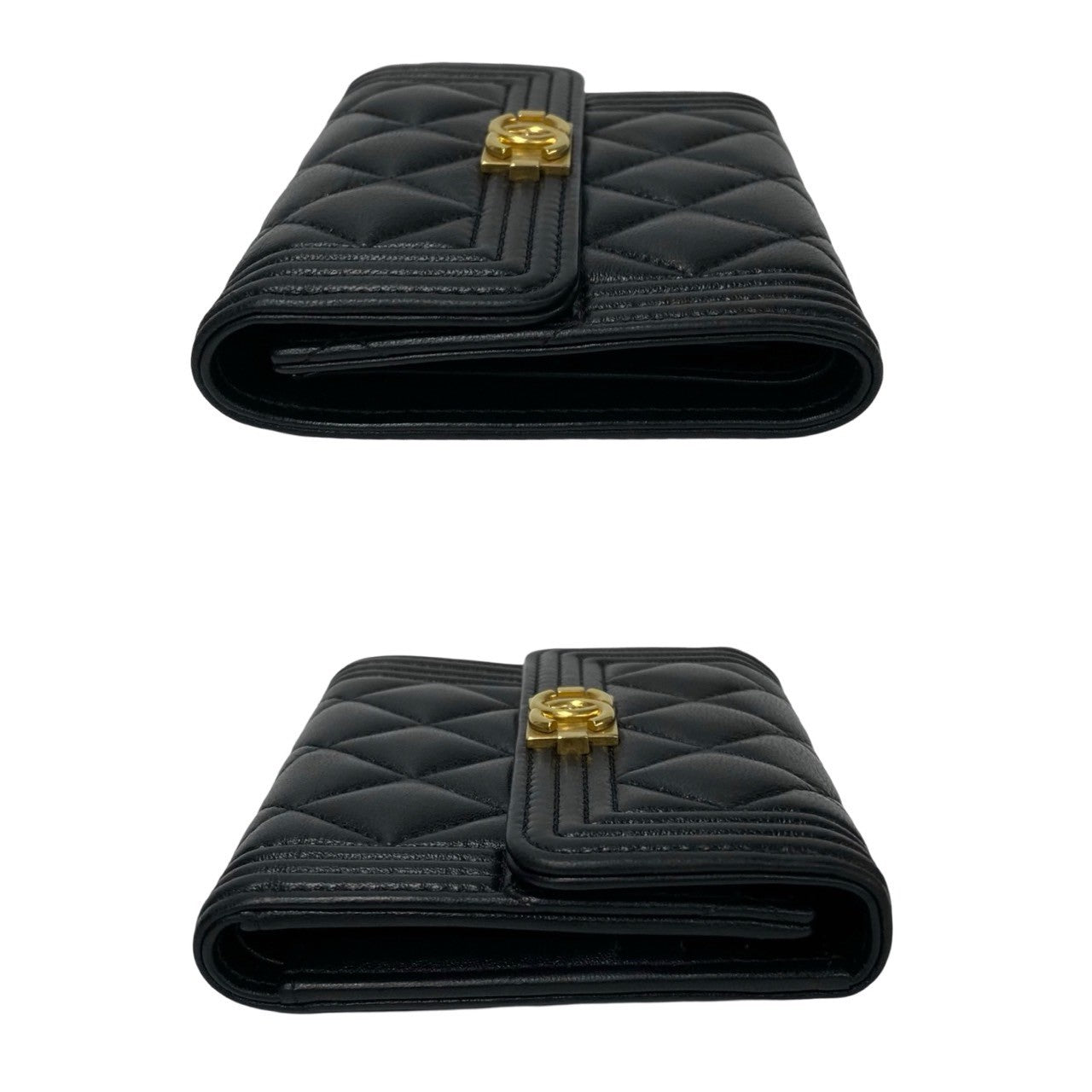 Chanel Boy Lambskin Bifold Wallet Black