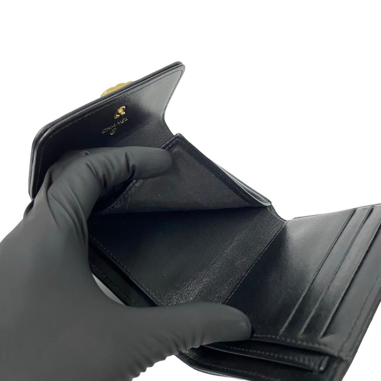 Chanel Boy Lambskin Bifold Wallet Black