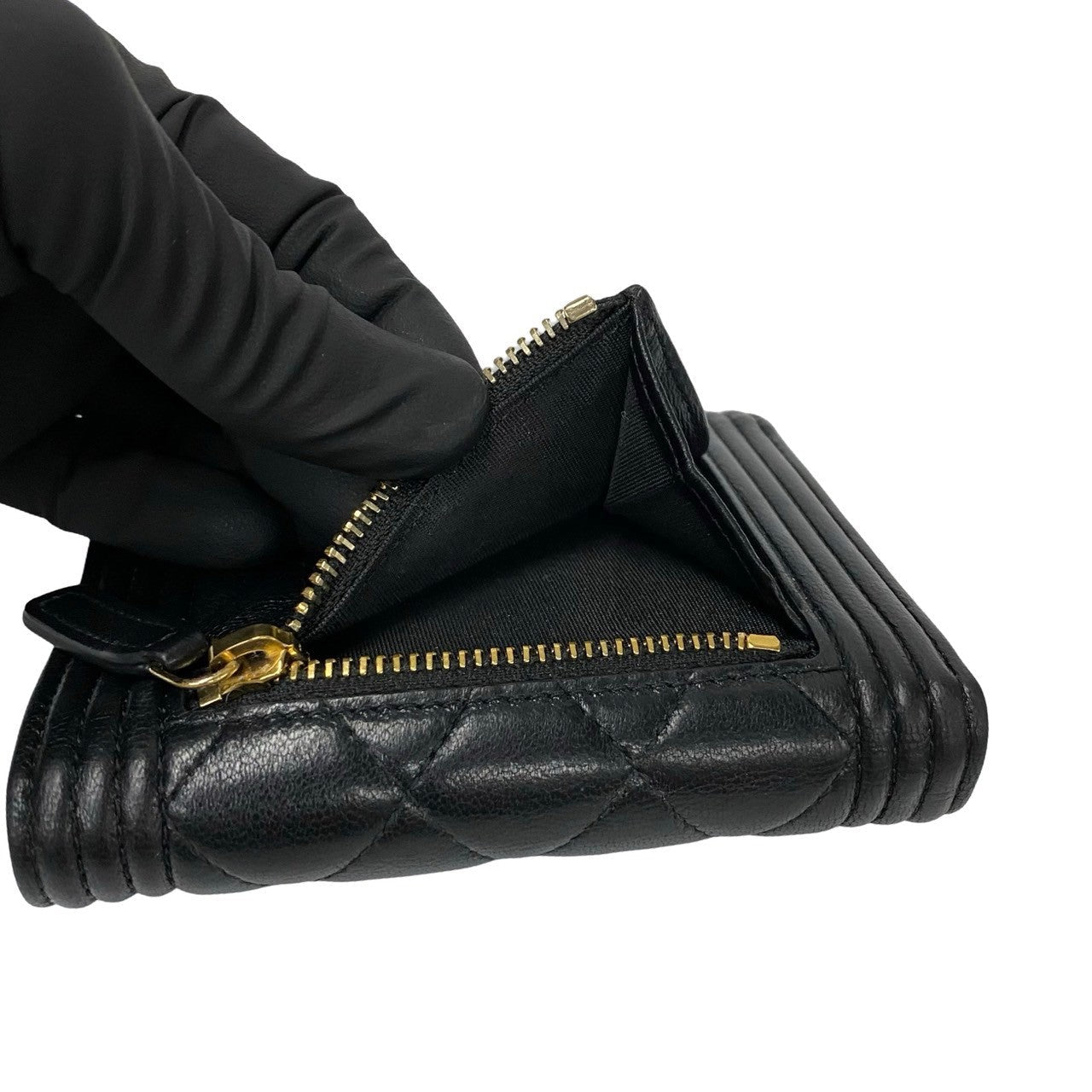 Chanel Boy Lambskin Bifold Wallet Black