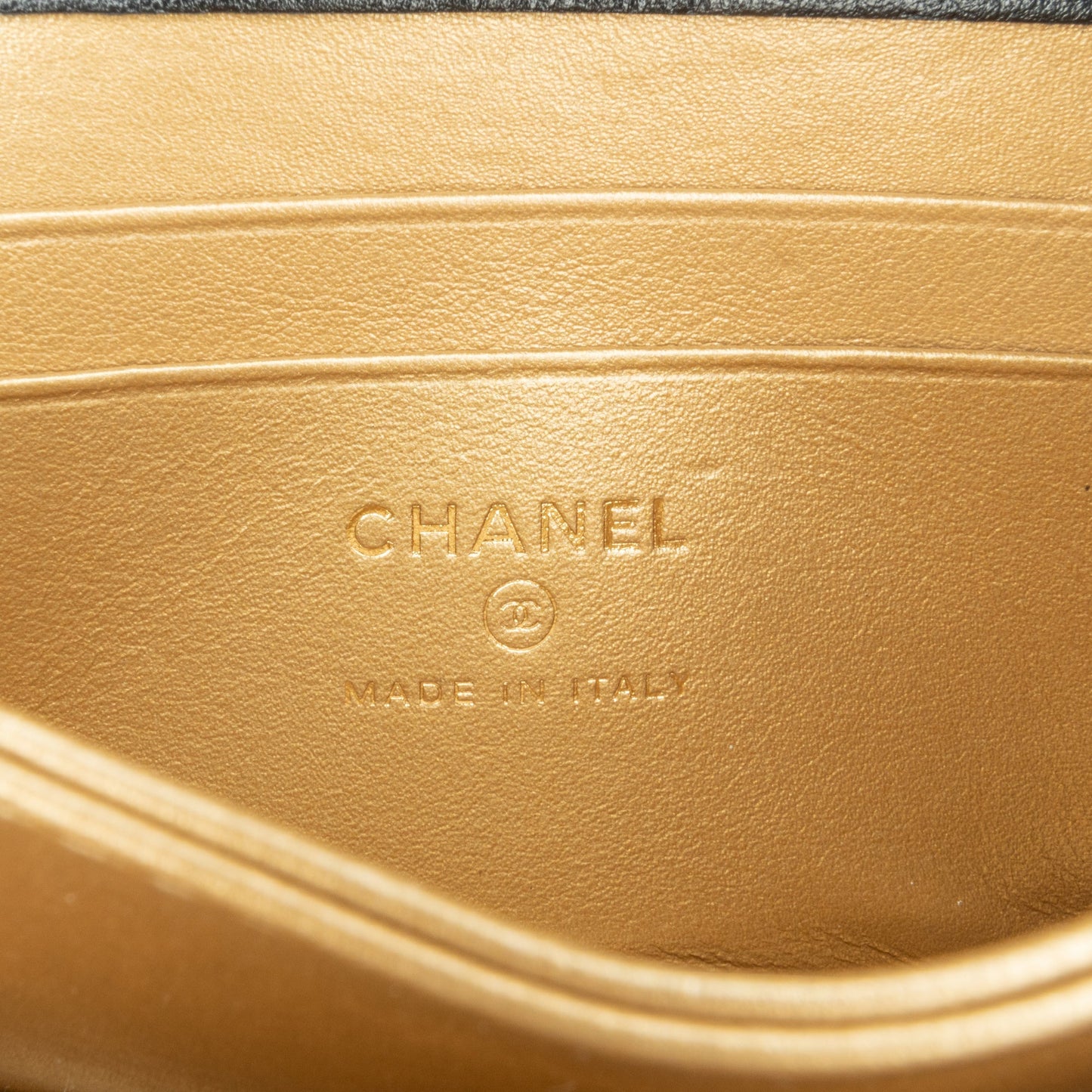Black Chanel Quilted Calfskin Strass Card Holder On Chain Crossbody Bag