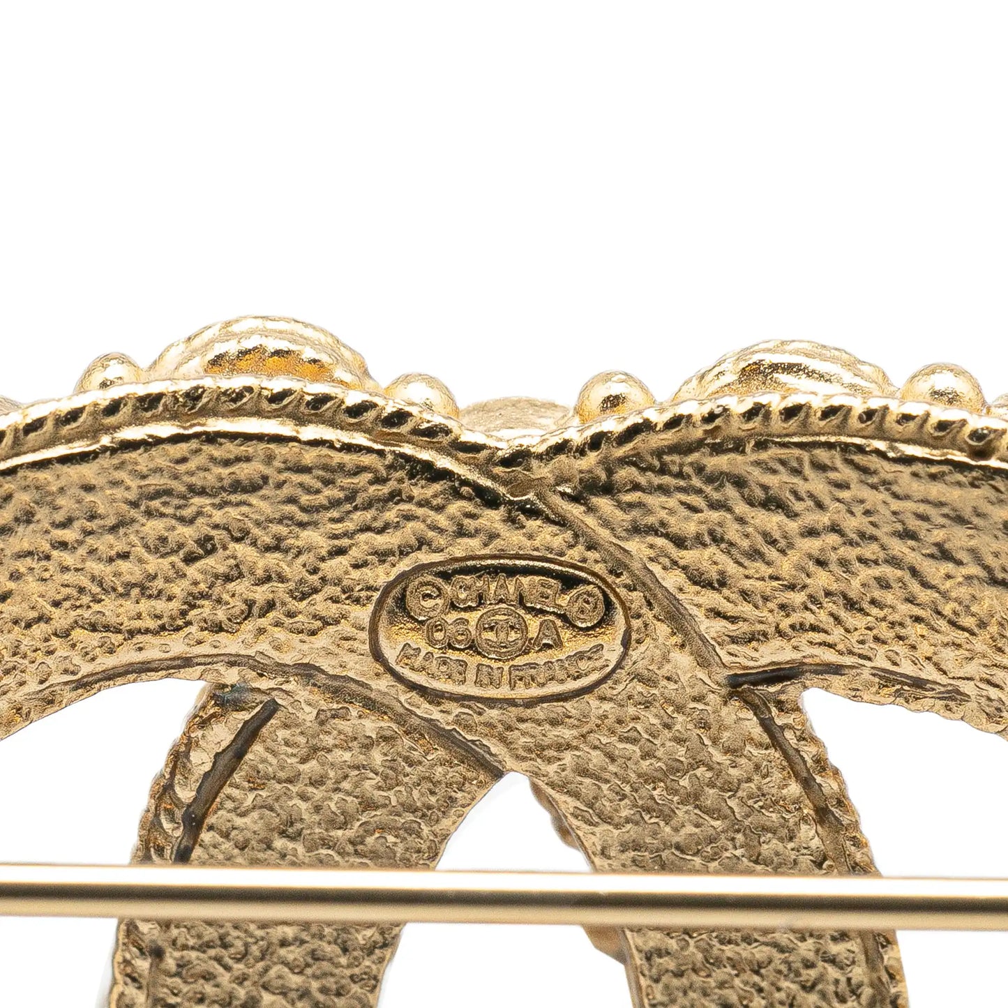 Gold Chanel Gold Plated CC Crystal Brooch