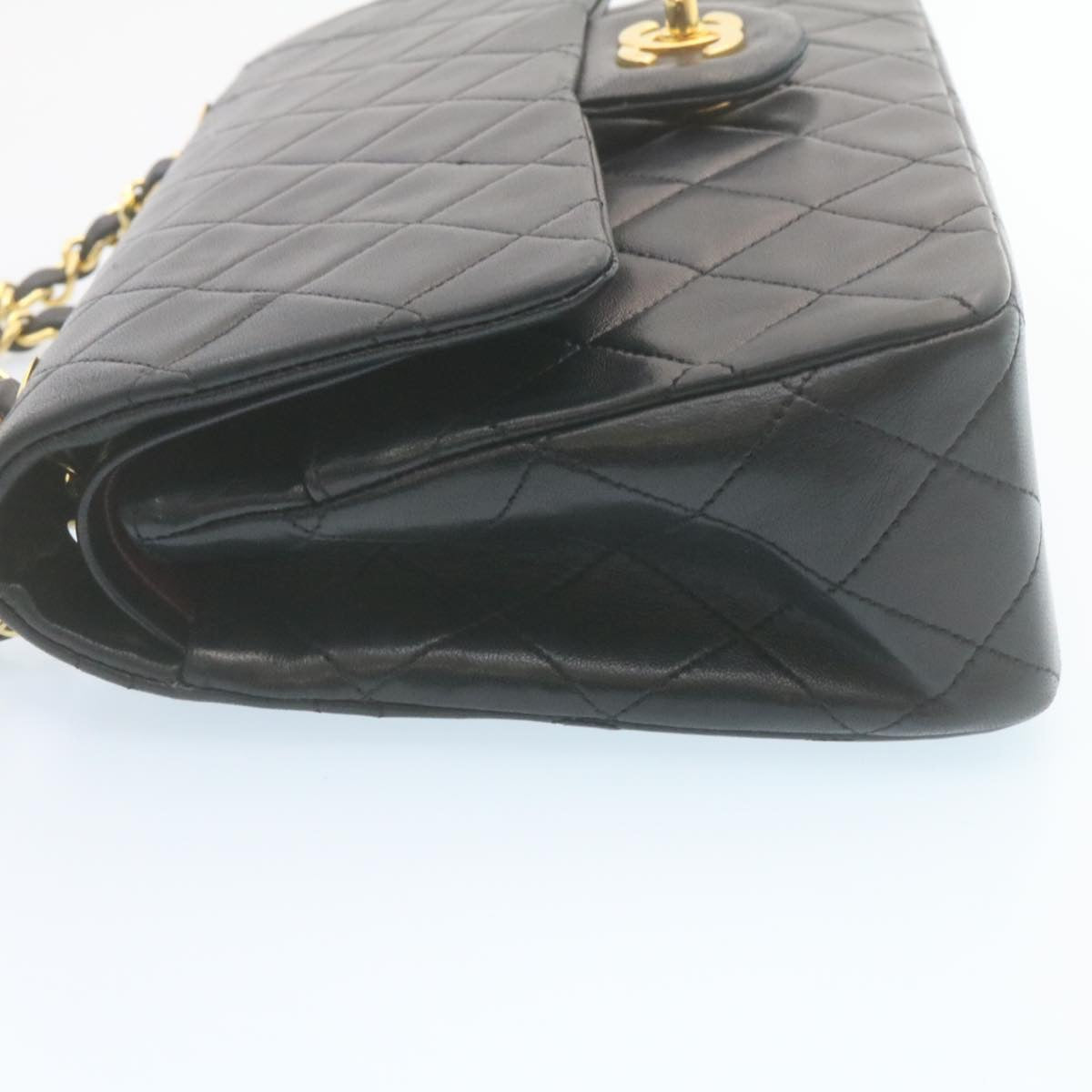 CHANEL Classic Matelasse 25 Chain Flap Shoulder Bag Lamb Skin Black 27848A