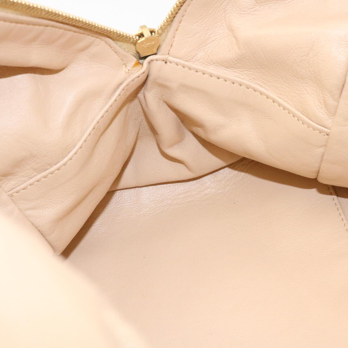 CHANEL Caviar Skin Tote Bag Leather White CC 28380A
