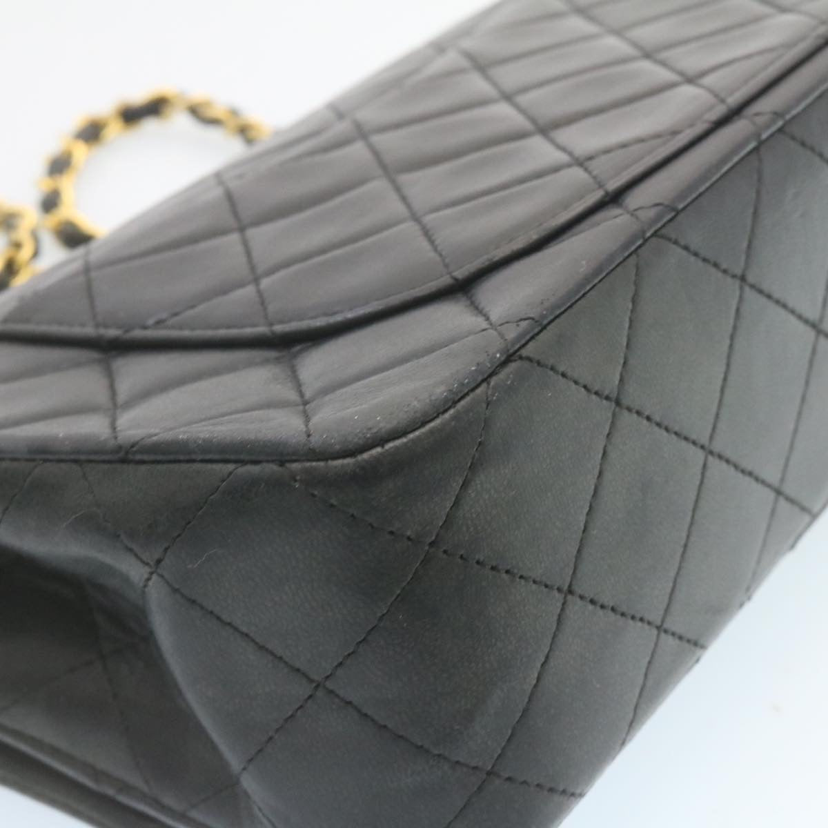 CHANEL Classic Matelasse 23 Chain Flap Shoulder Bag Lamb Skin Black 28634A