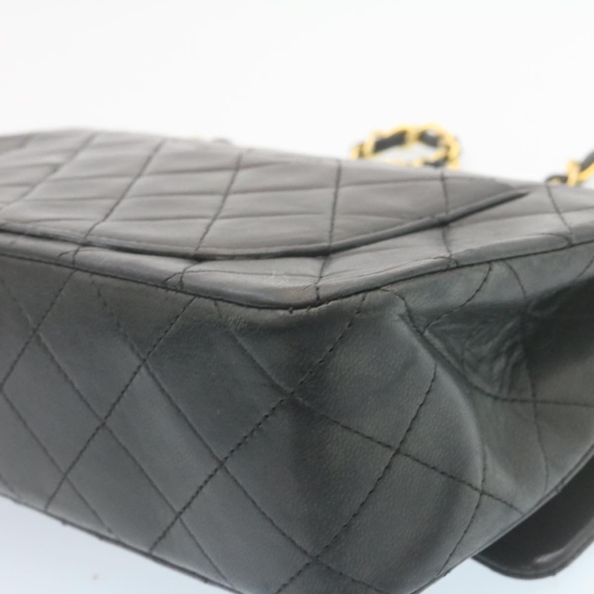 CHANEL Classic Matelasse 23 Chain Flap Shoulder Bag Lamb Skin Black 28634A