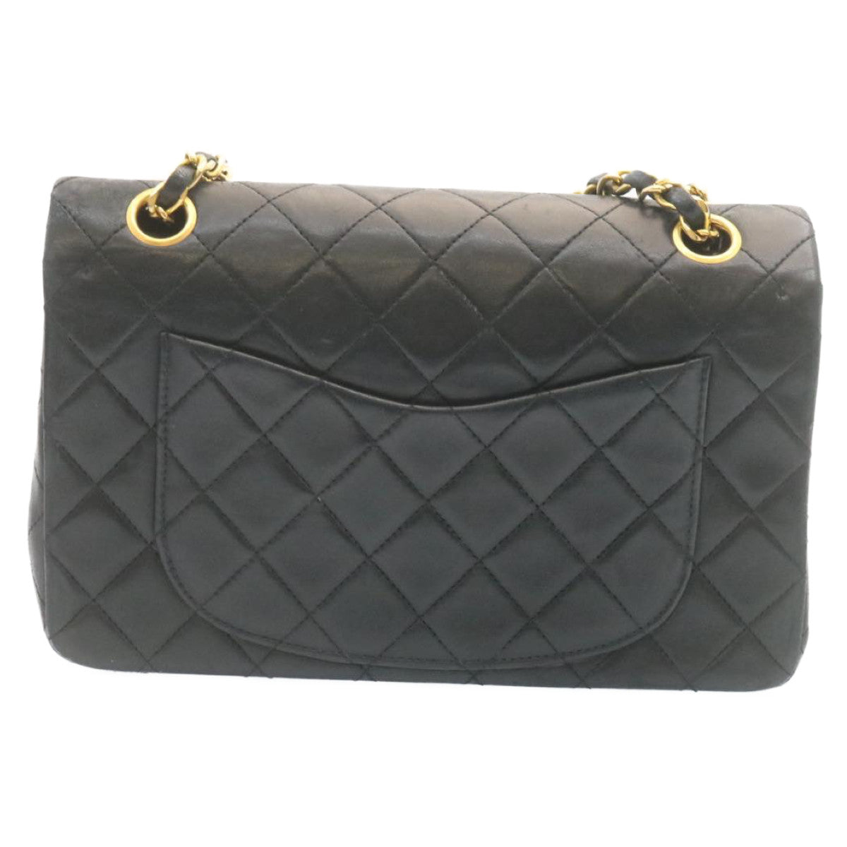 CHANEL Classic Matelasse 23 Chain Flap Shoulder Bag Lamb Skin Black 28634A