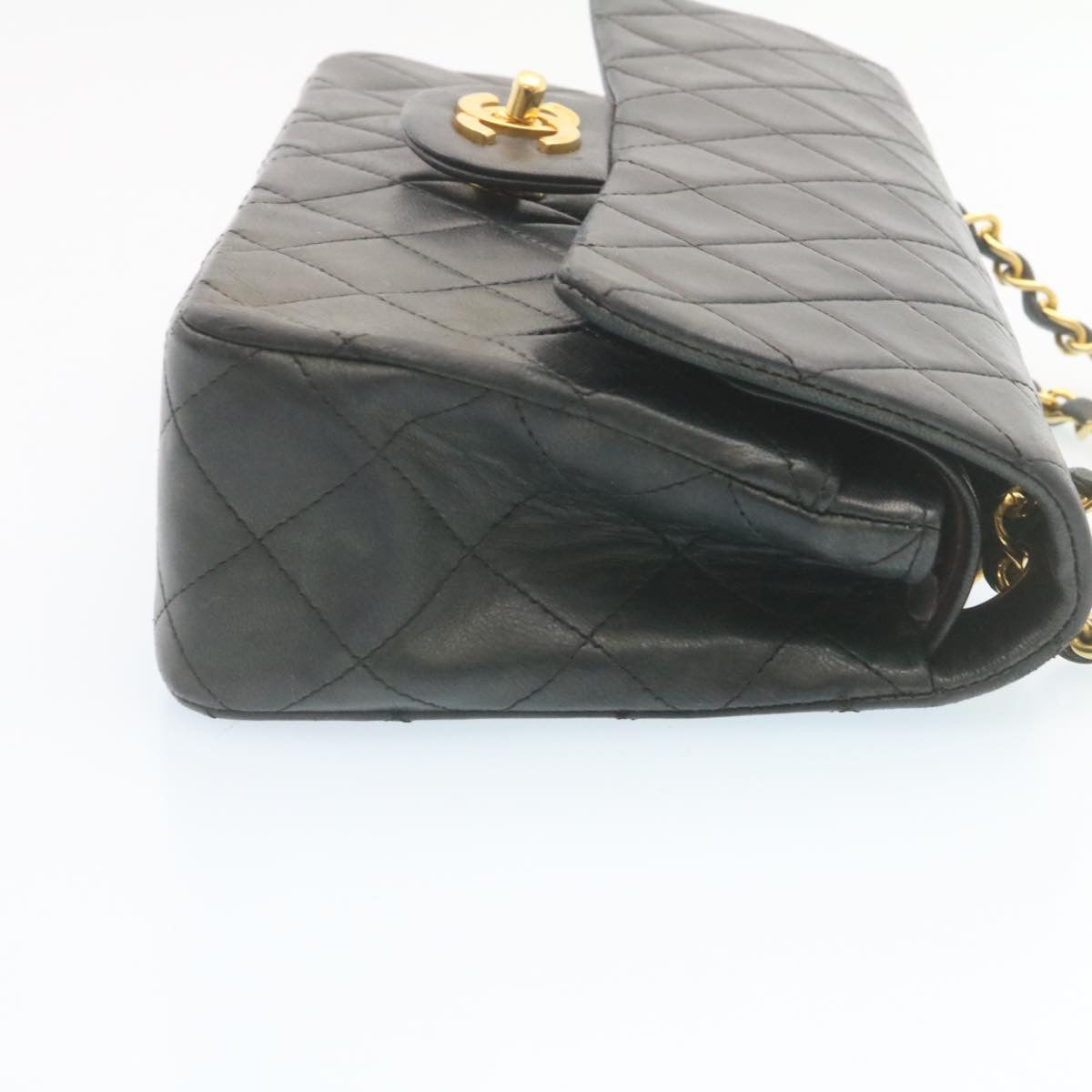 CHANEL Classic Matelasse 23 Chain Flap Shoulder Bag Lamb Skin Black 28634A