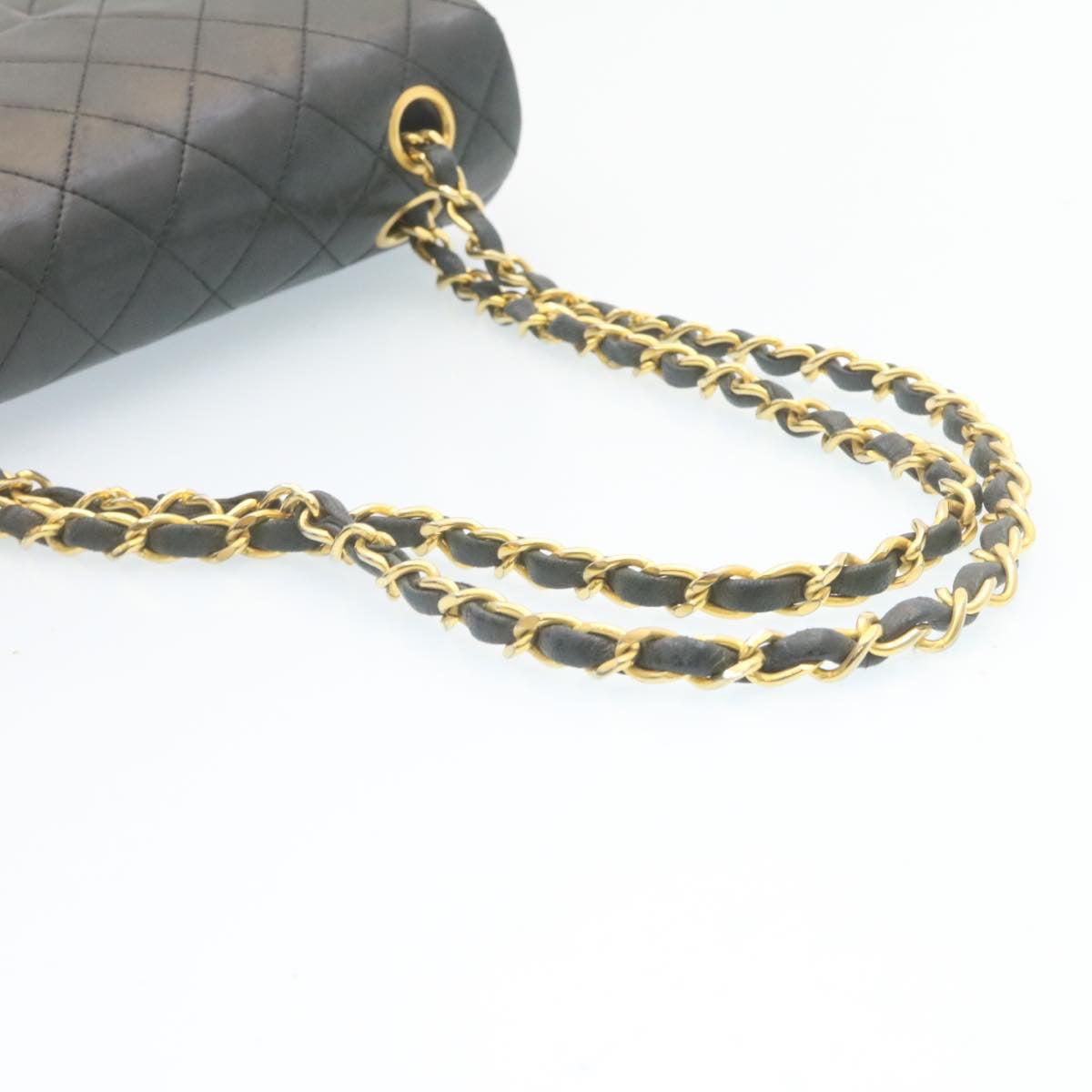 CHANEL Classic Matelasse 23 Chain Flap Shoulder Bag Lamb Skin Black 28634A