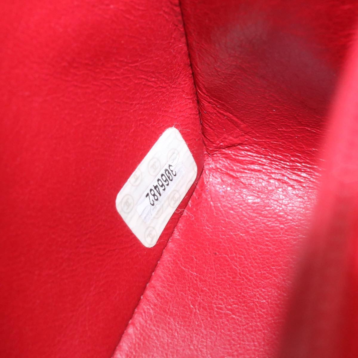 CHANEL Matelasse Chain Flap Shoulder Bag Lamb Skin Turn Lock Red CC 28661A