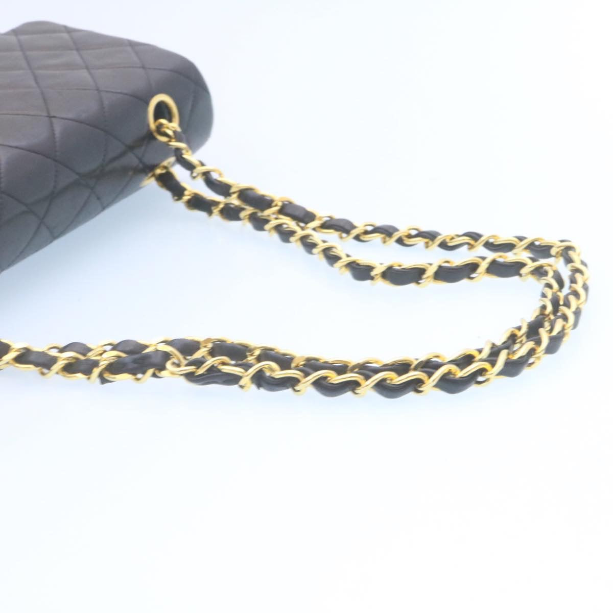 CHANEL Classic Matelasse 25 Chain Flap Shoulder Bag Lamb Skin Black 29001A