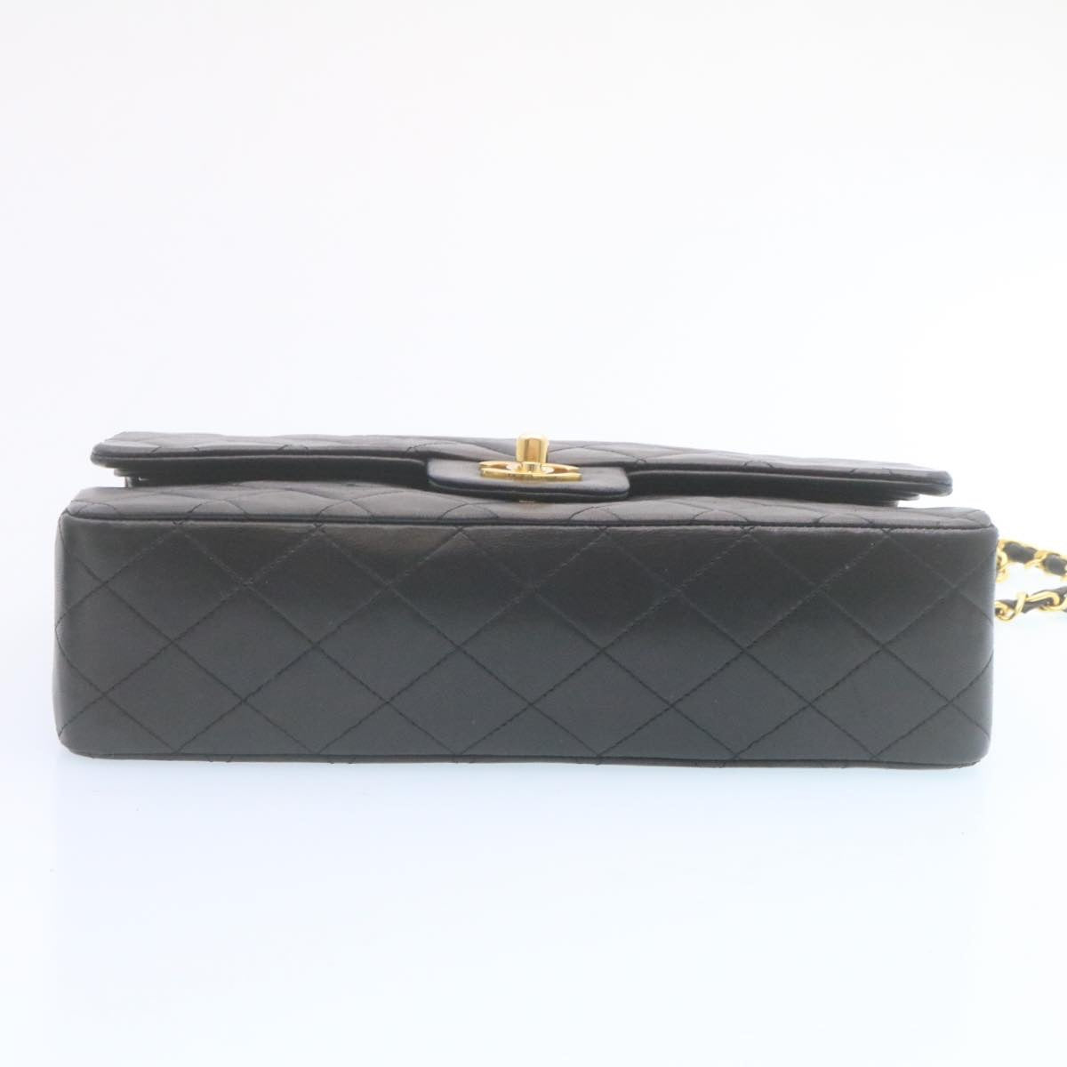 CHANEL Classic Matelasse 25 Chain Flap Shoulder Bag Lamb Skin Black 29001A
