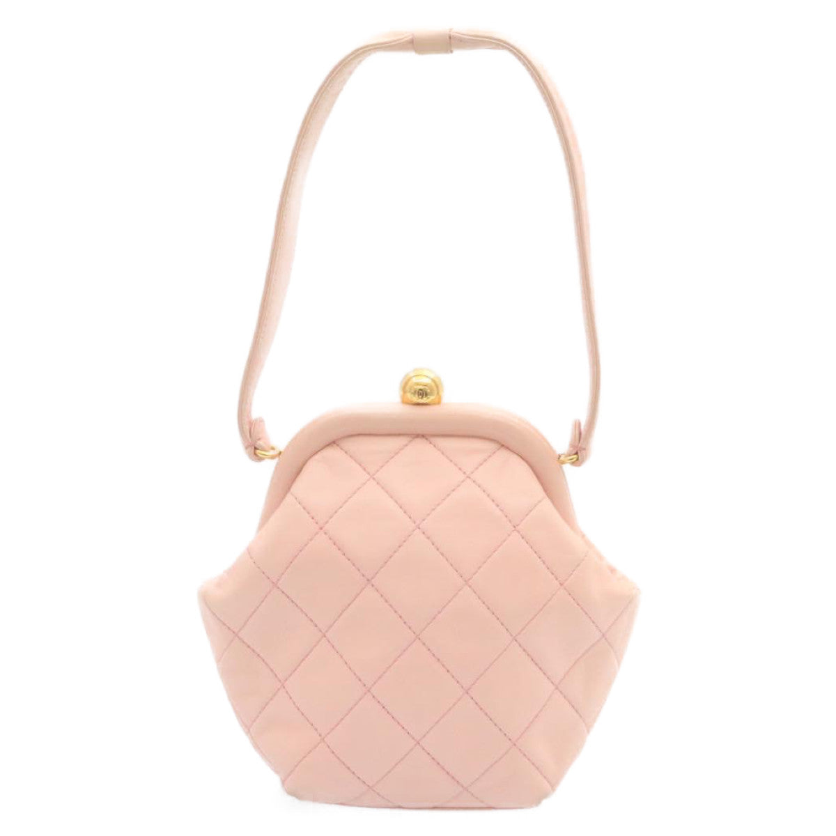 CHANEL Matelasse Hand Bag Lamb Skin Pink CC 29107A