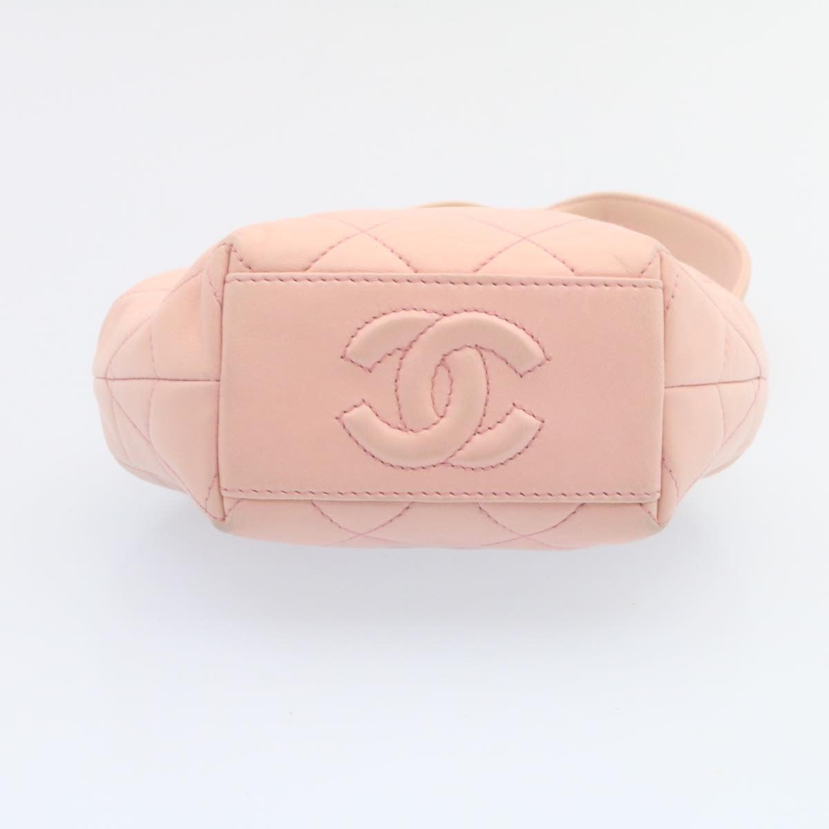 CHANEL Matelasse Hand Bag Lamb Skin Pink CC 29107A