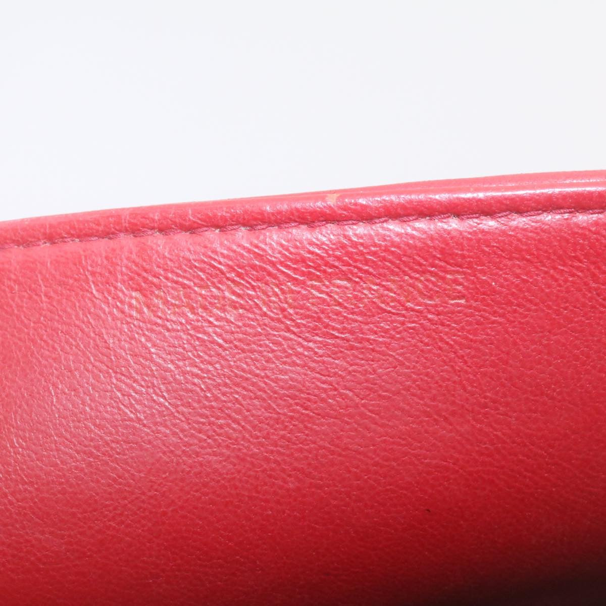 CHANEL Mademoiselle Big Coco Double Chain Shoulder Bag Lamb Skin Red 29129A