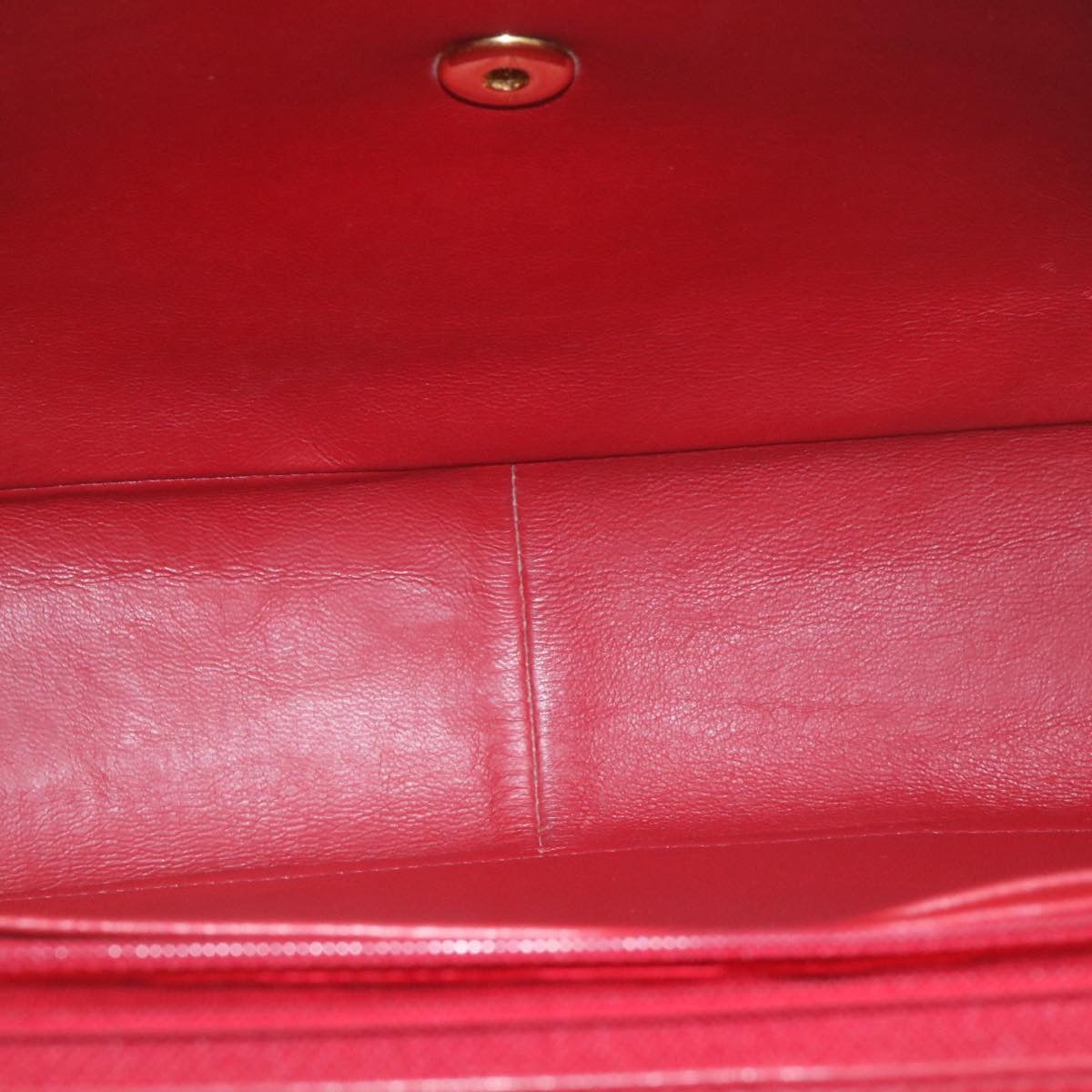 CHANEL Mademoiselle Big Coco Double Chain Shoulder Bag Lamb Skin Red 29129A