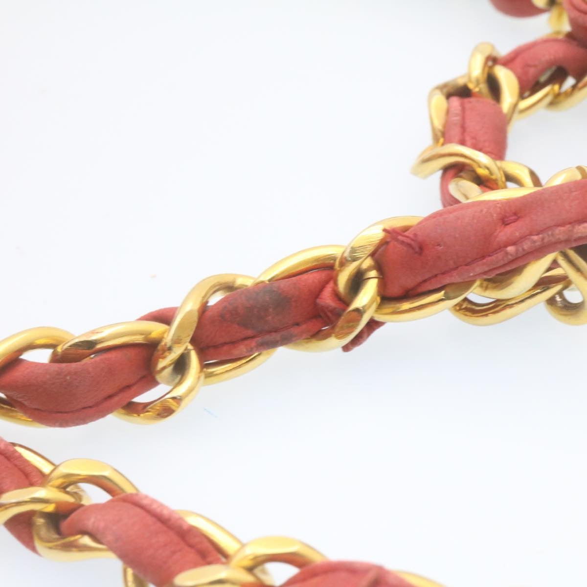 CHANEL Mademoiselle Big Coco Double Chain Shoulder Bag Lamb Skin Red 29129A