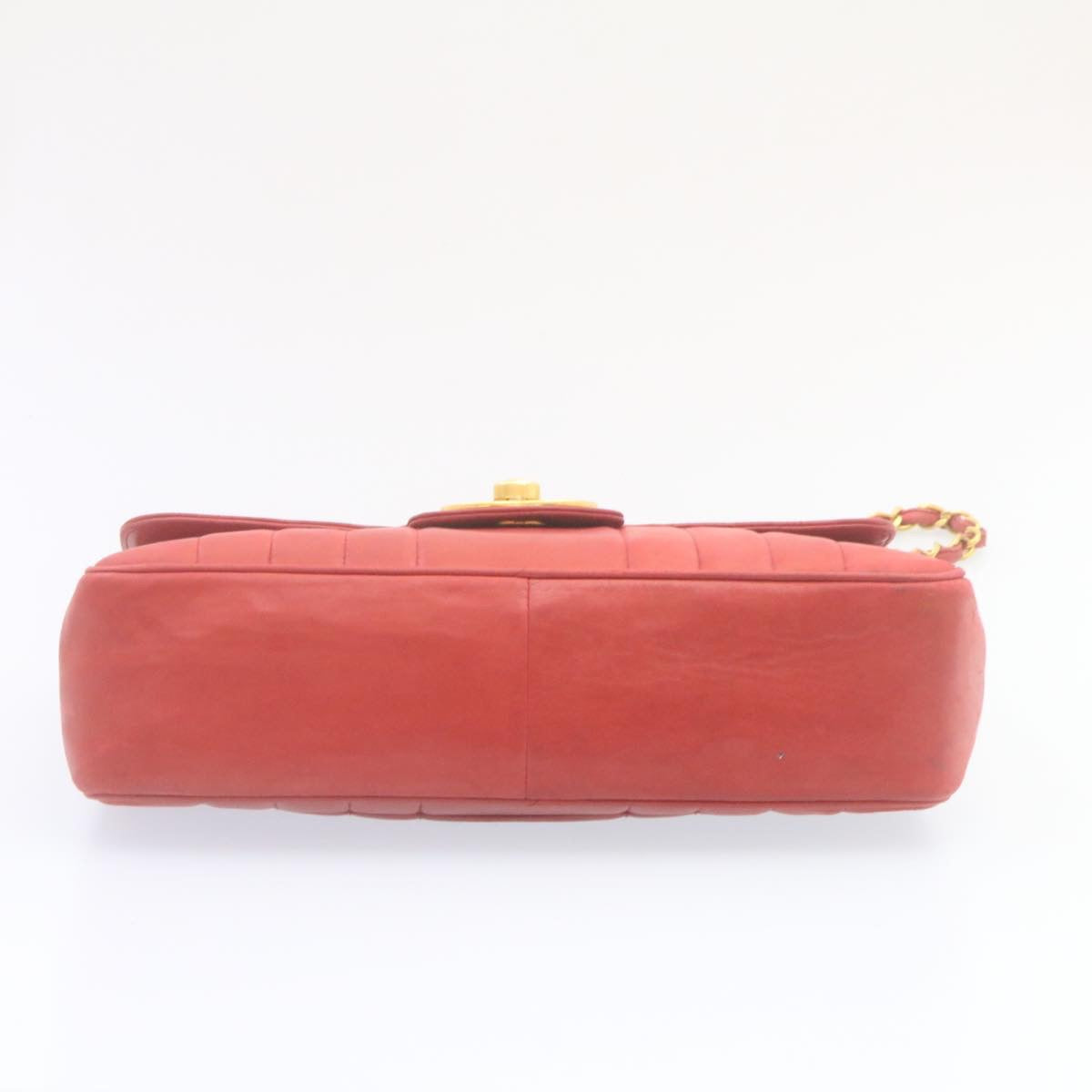 CHANEL Mademoiselle Big Coco Double Chain Shoulder Bag Lamb Skin Red 29129A