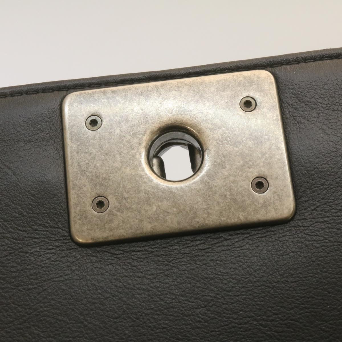 CHANEL Matelasse Boy Chanel Chain Shoulder Bag Lamb Skin Black CC 29190A