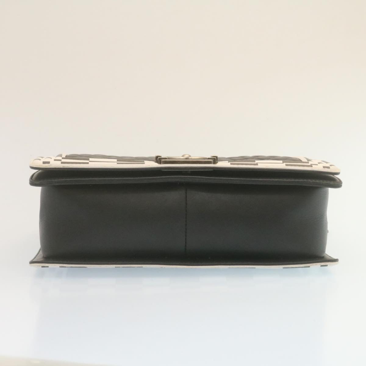 CHANEL Matelasse Boy Chanel Chain Shoulder Bag Lamb Skin Black CC 29190A