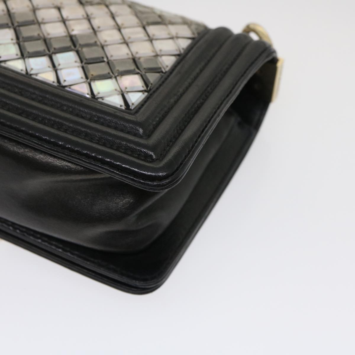 CHANEL Boy Chanel Chain Shoulder Bag Tile Black Multicolor CC 29551A