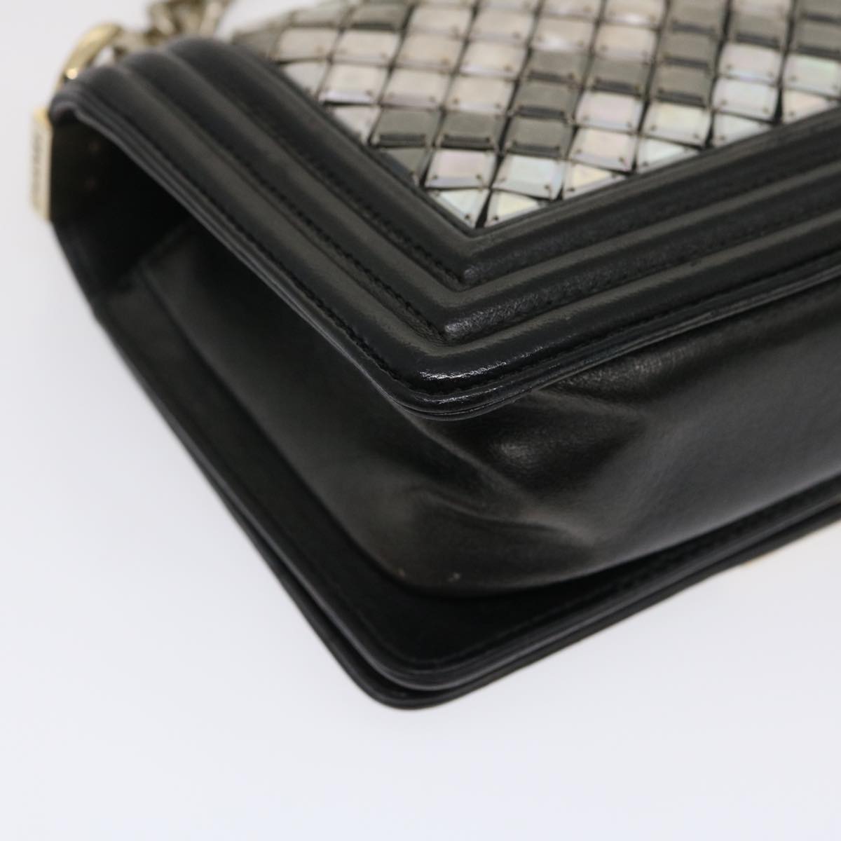 CHANEL Boy Chanel Chain Shoulder Bag Tile Black Multicolor CC 29551A
