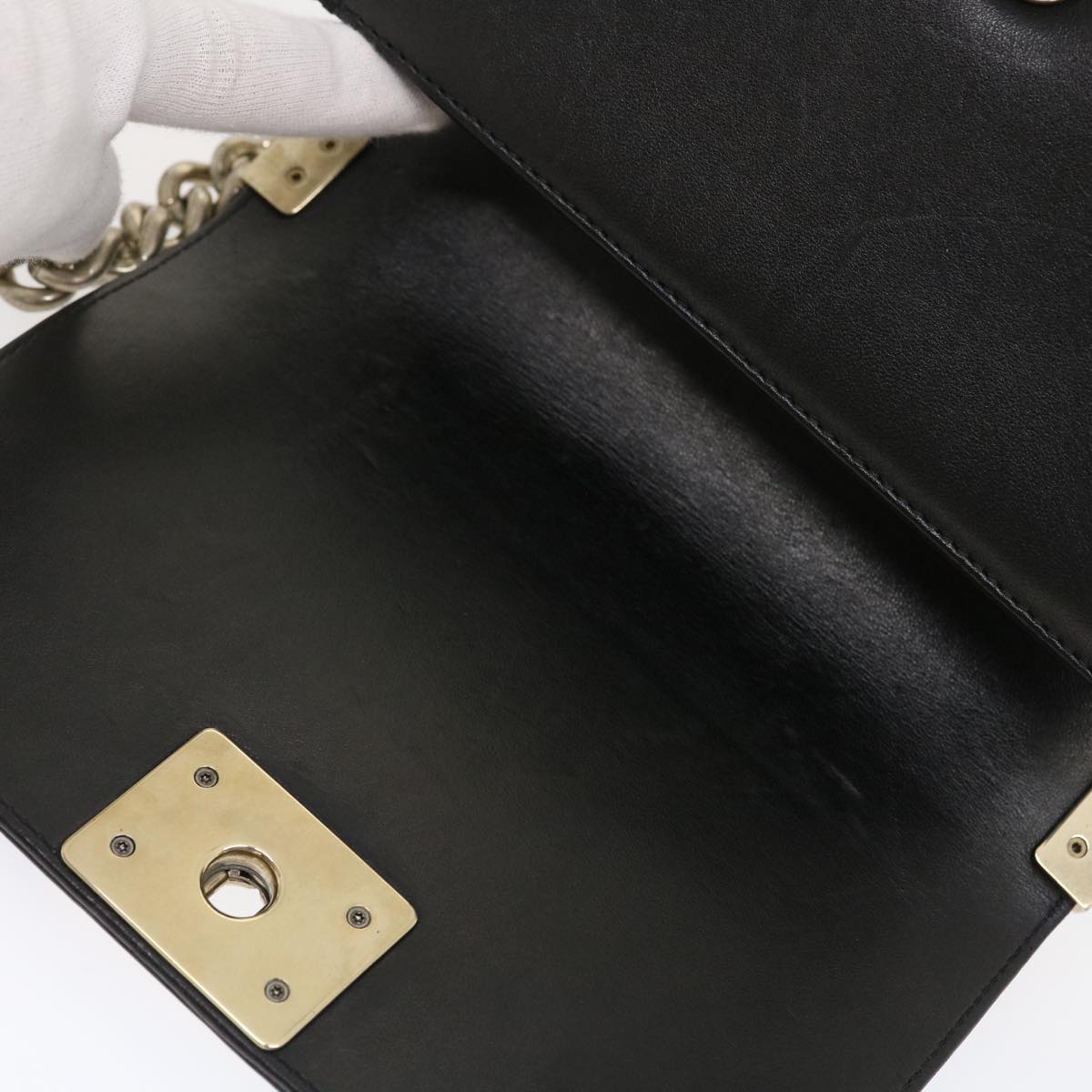 CHANEL Boy Chanel Chain Shoulder Bag Tile Black Multicolor CC 29551A