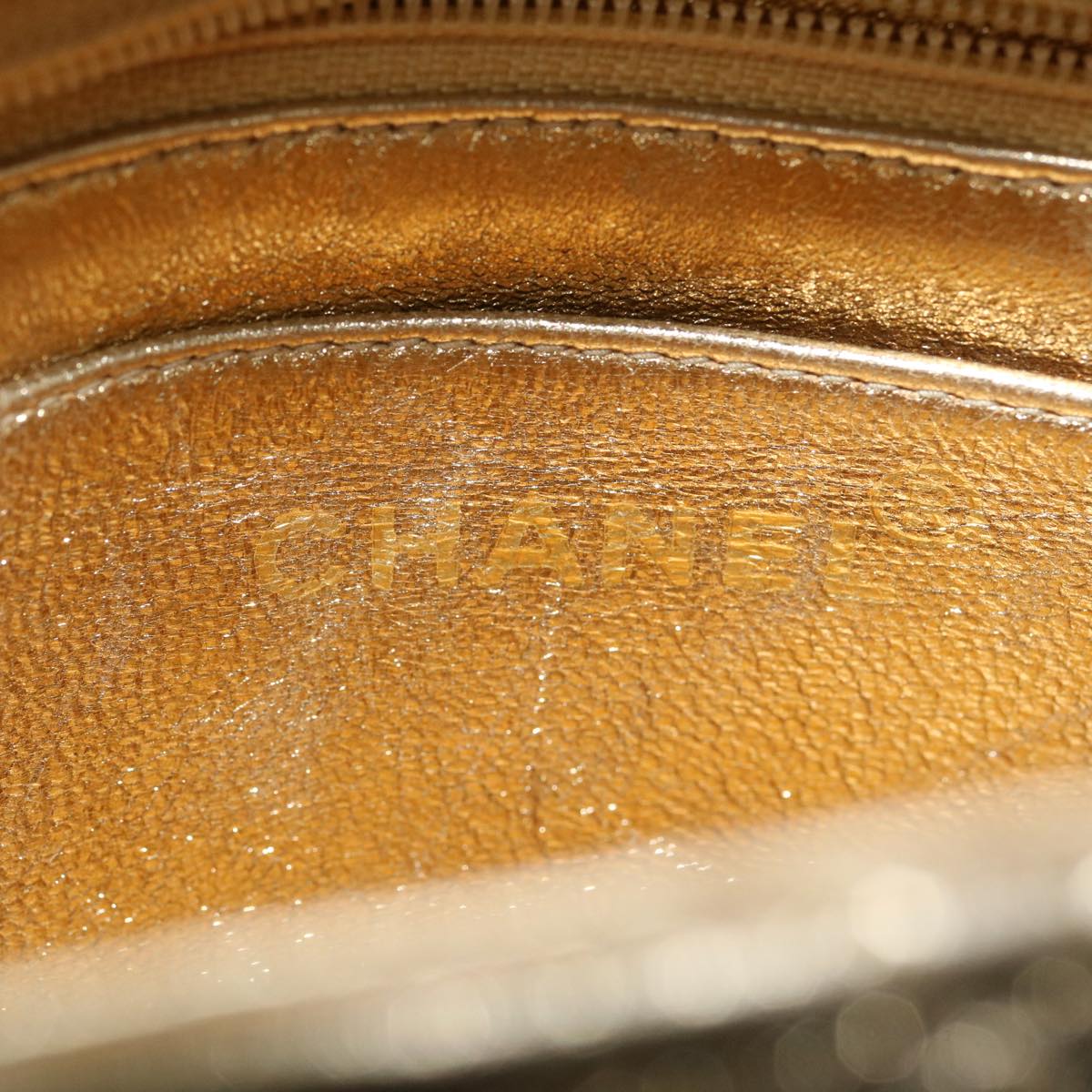 CHANEL Matelasse Shoulder Bag Lamb Skin Gold CC 29567A