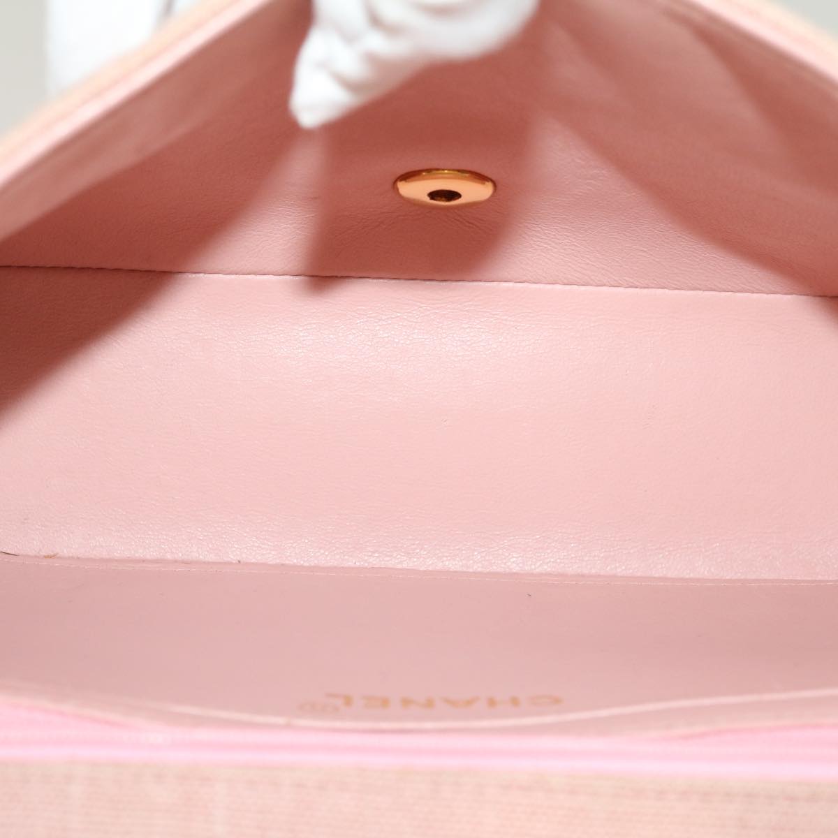 CHANEL Matelasse Turn Lock Chain Diana Shoulder Bag Canvas Pink CC 29889A