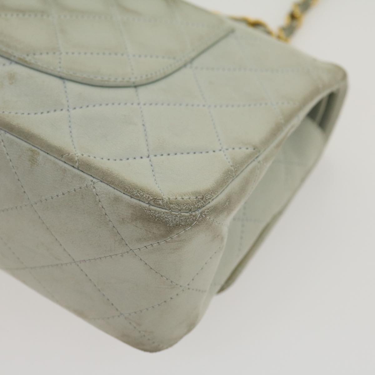 CHANEL Classic Matelasse 25 Double Chain Flap Shoulder Bag Lamb Skin 29961A