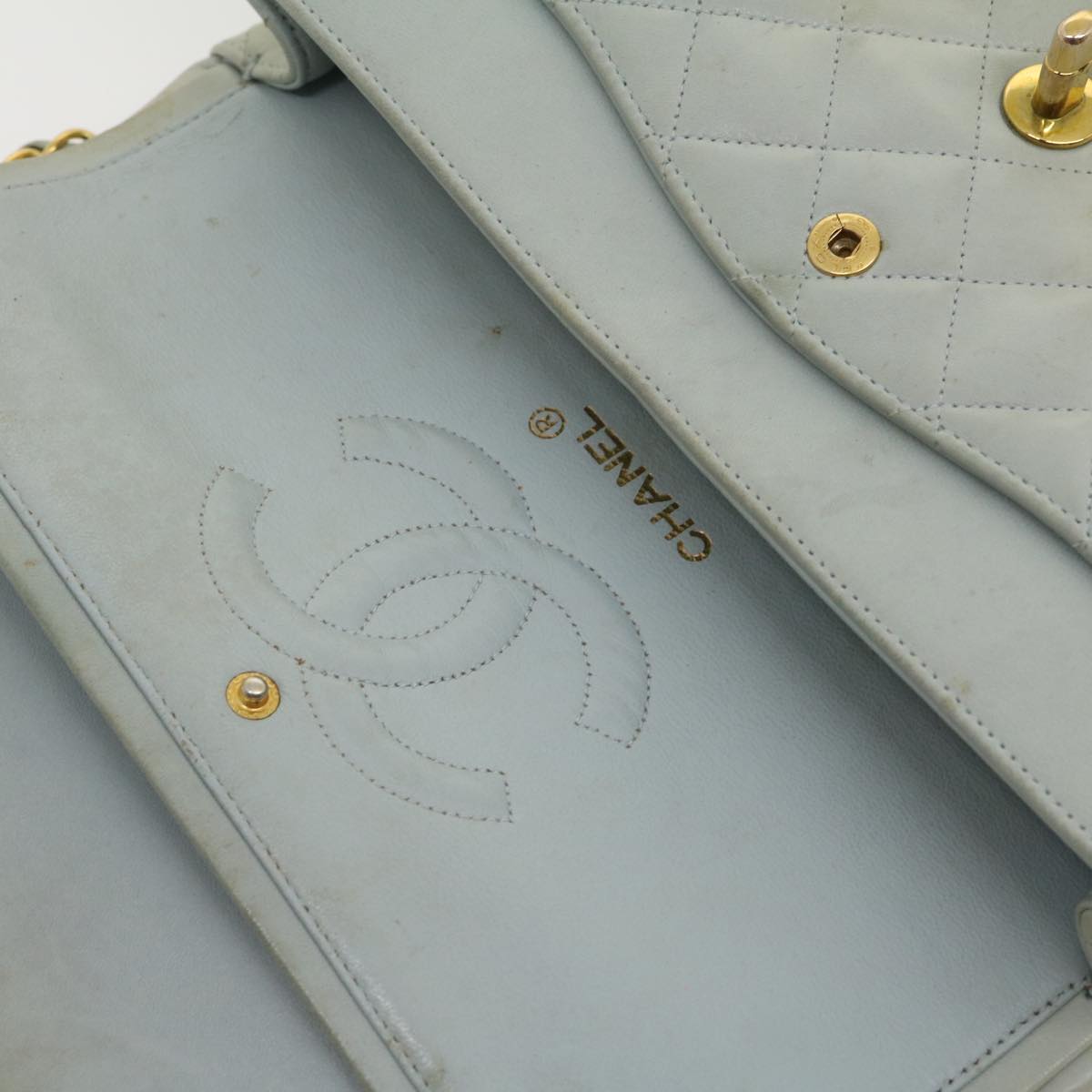 CHANEL Classic Matelasse 25 Double Chain Flap Shoulder Bag Lamb Skin 29961A