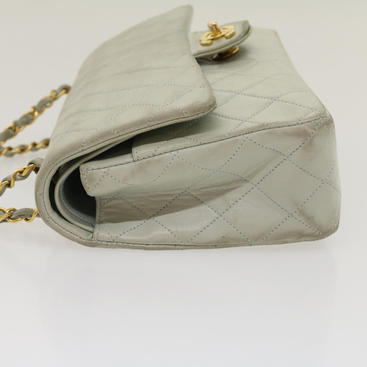 CHANEL Classic Matelasse 25 Double Chain Flap Shoulder Bag Lamb Skin 29961A