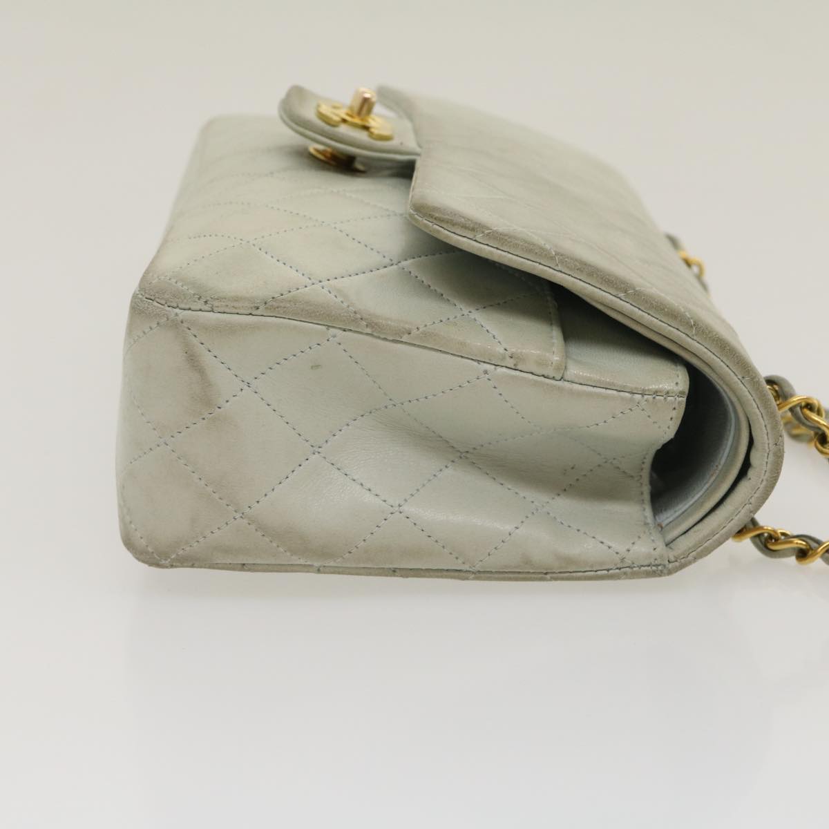 CHANEL Classic Matelasse 25 Double Chain Flap Shoulder Bag Lamb Skin 29961A