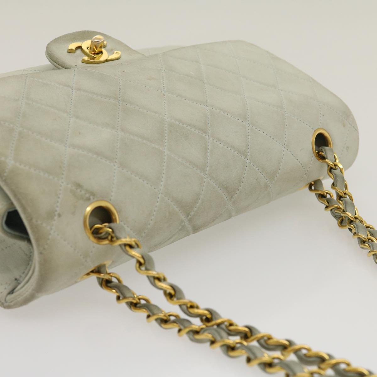 CHANEL Classic Matelasse 25 Double Chain Flap Shoulder Bag Lamb Skin 29961A