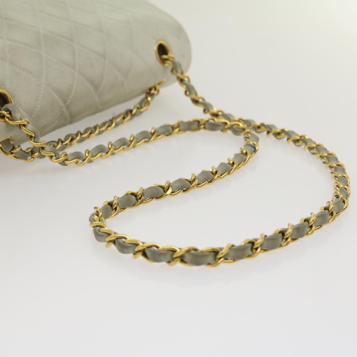 CHANEL Classic Matelasse 25 Double Chain Flap Shoulder Bag Lamb Skin 29961A