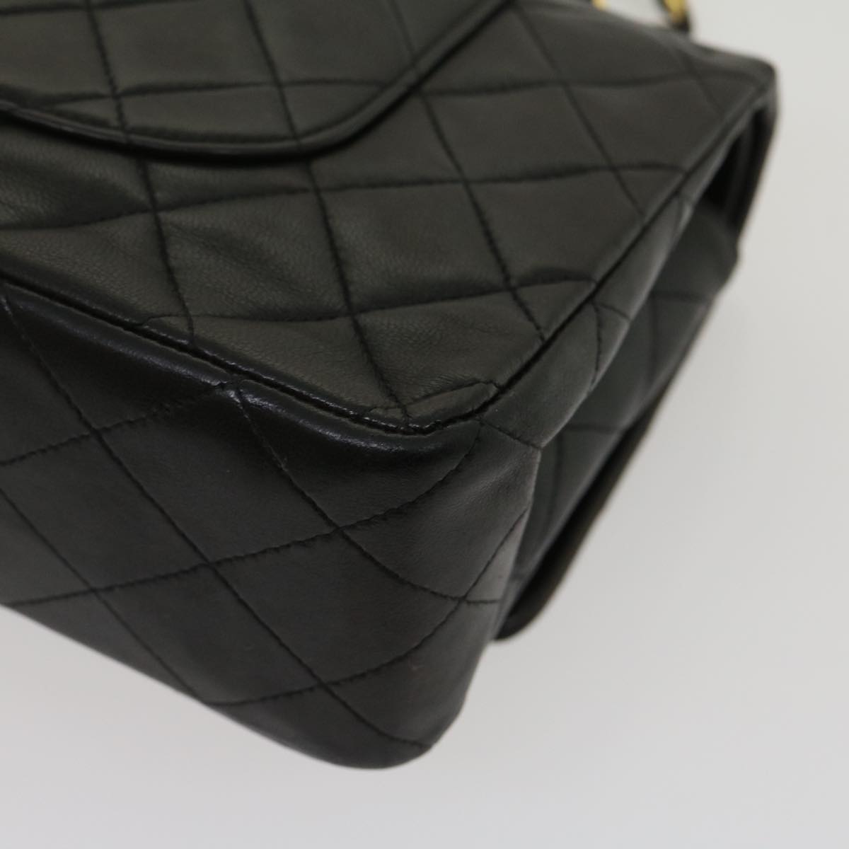 CHANEL Classic Matelasse 25 Chain Flap Shoulder Bag Lamb Skin Black 29962A