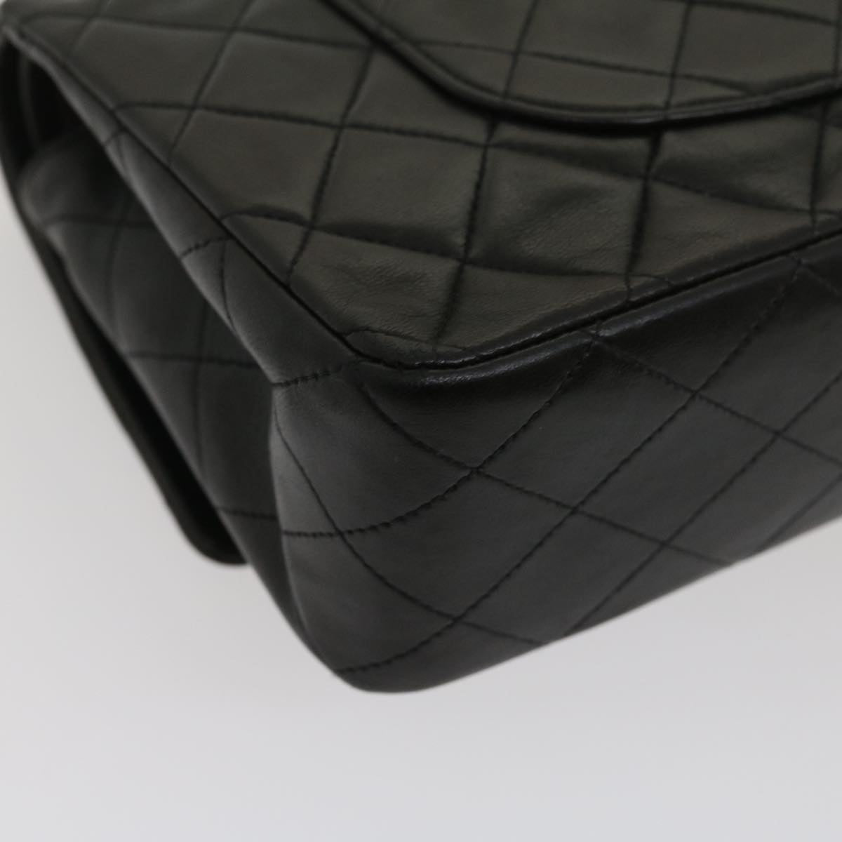 CHANEL Classic Matelasse 25 Chain Flap Shoulder Bag Lamb Skin Black 29962A