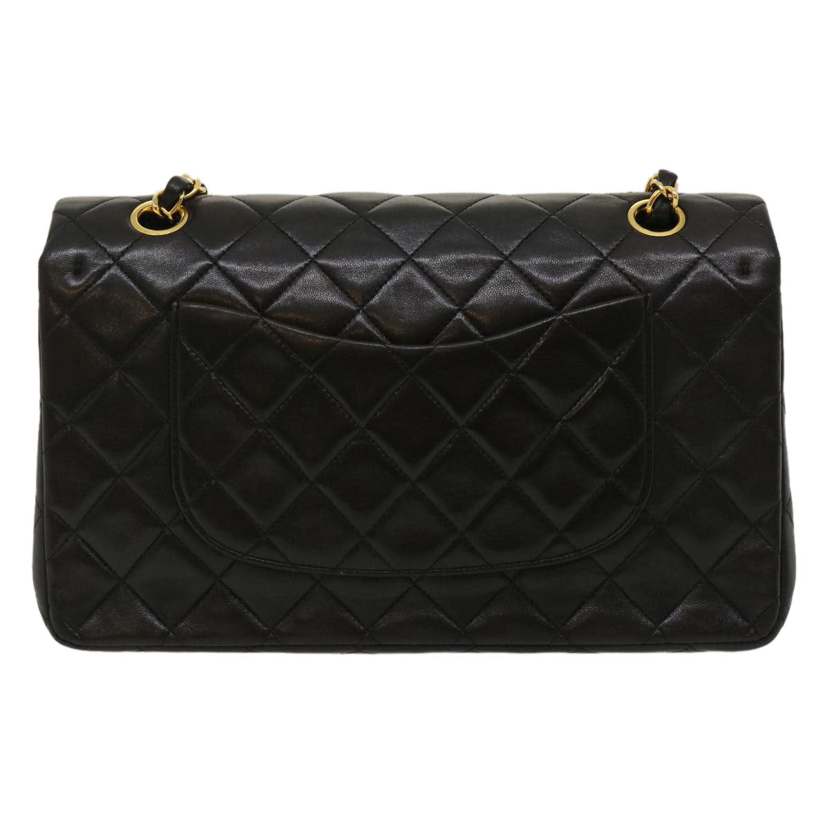 CHANEL Classic Matelasse 25 Chain Flap Shoulder Bag Lamb Skin Black 29962A