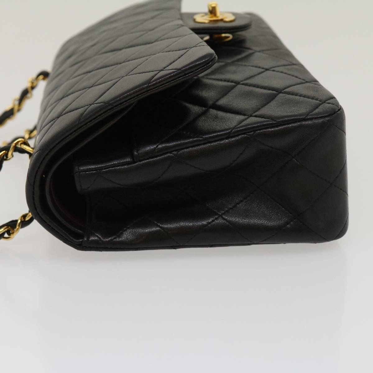 CHANEL Classic Matelasse 25 Chain Flap Shoulder Bag Lamb Skin Black 29962A