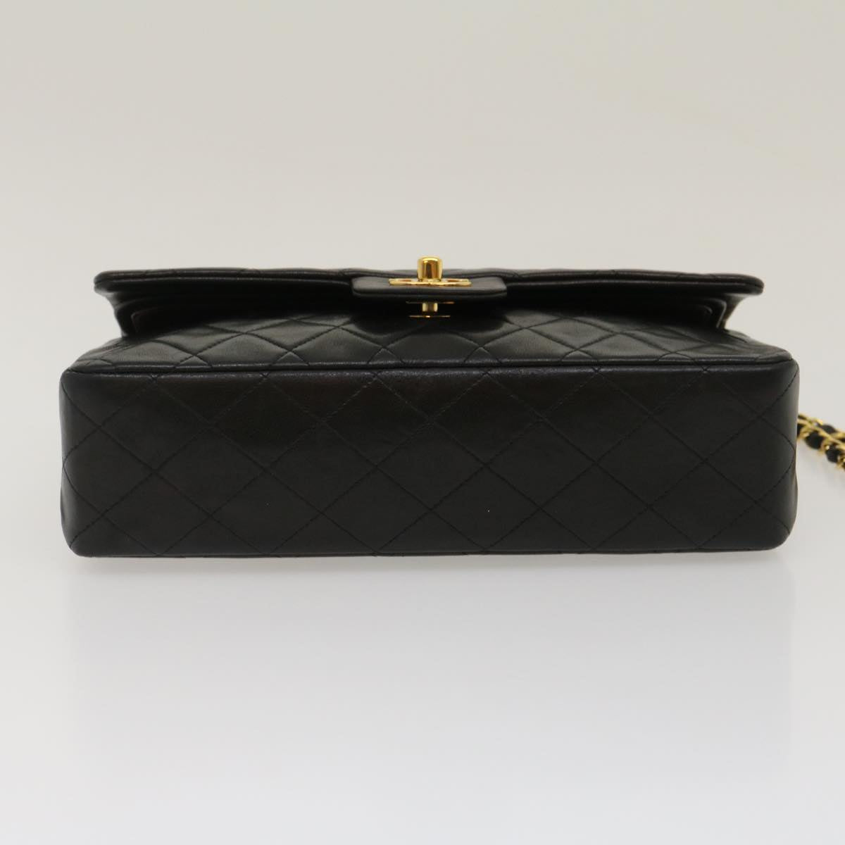 CHANEL Classic Matelasse 25 Chain Flap Shoulder Bag Lamb Skin Black 29962A