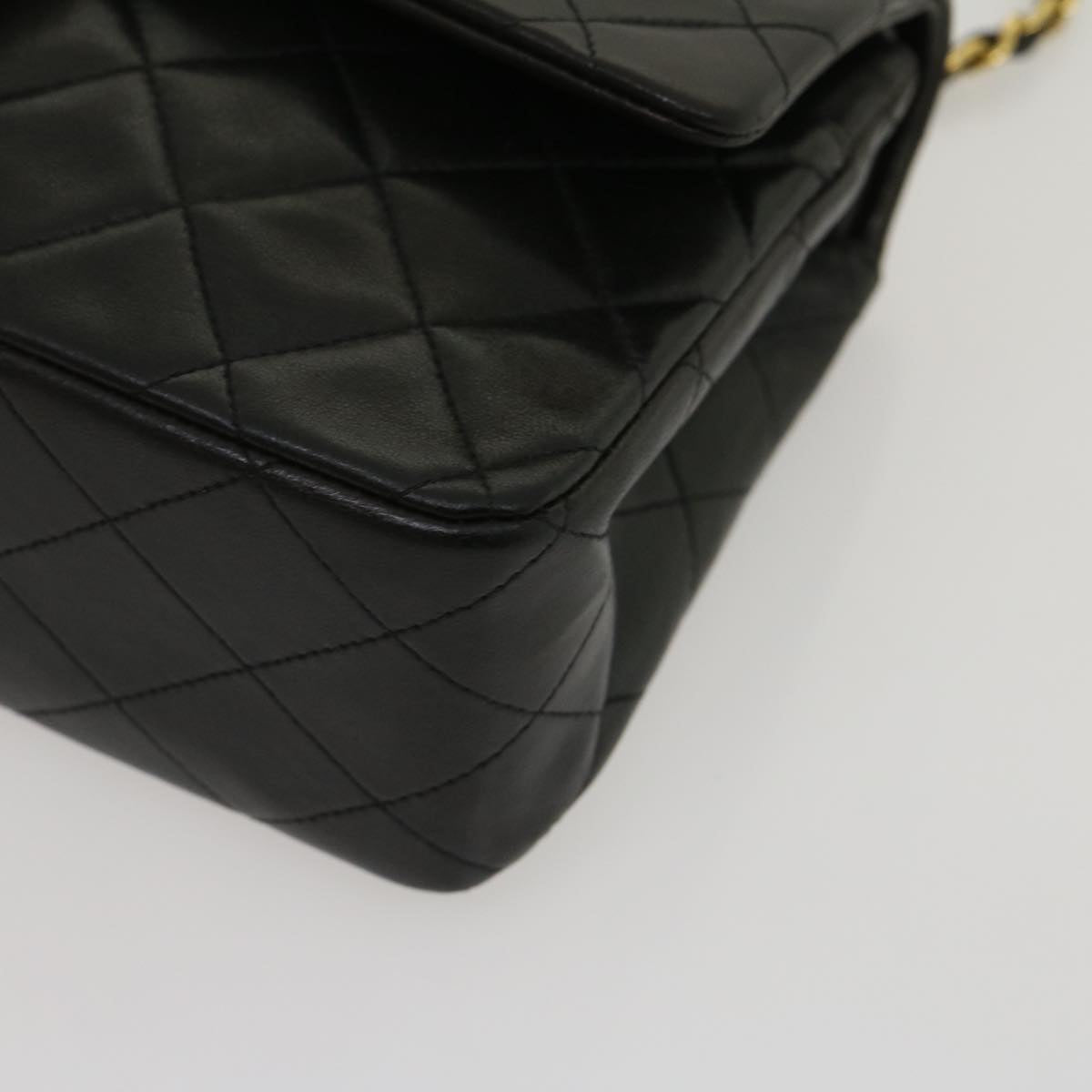 CHANEL Classic Matelasse 25 Chain Flap Shoulder Bag Lamb Skin Black 29962A