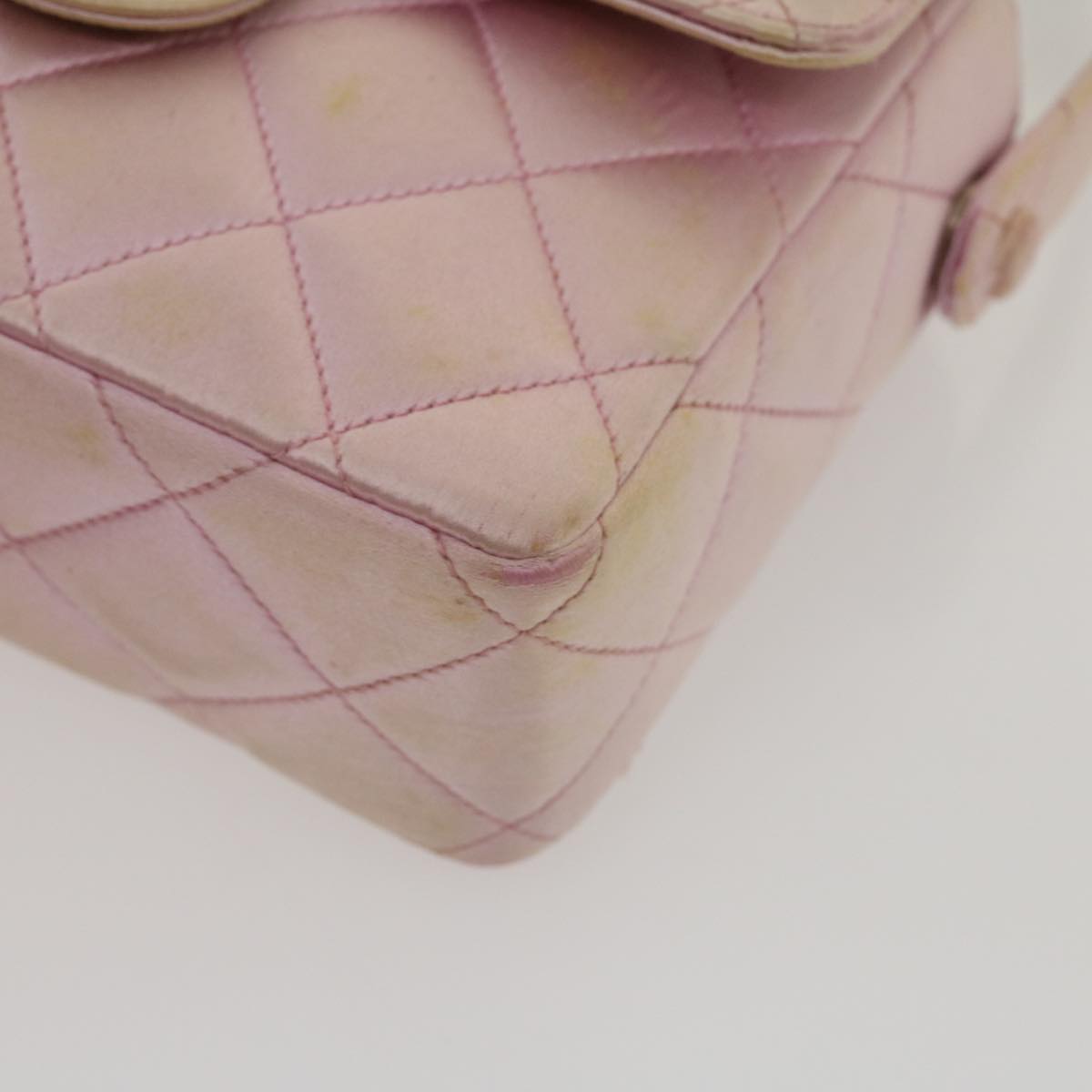 CHANEL Matelasse Hand Bag Silk Satin Pink CC 29999A
