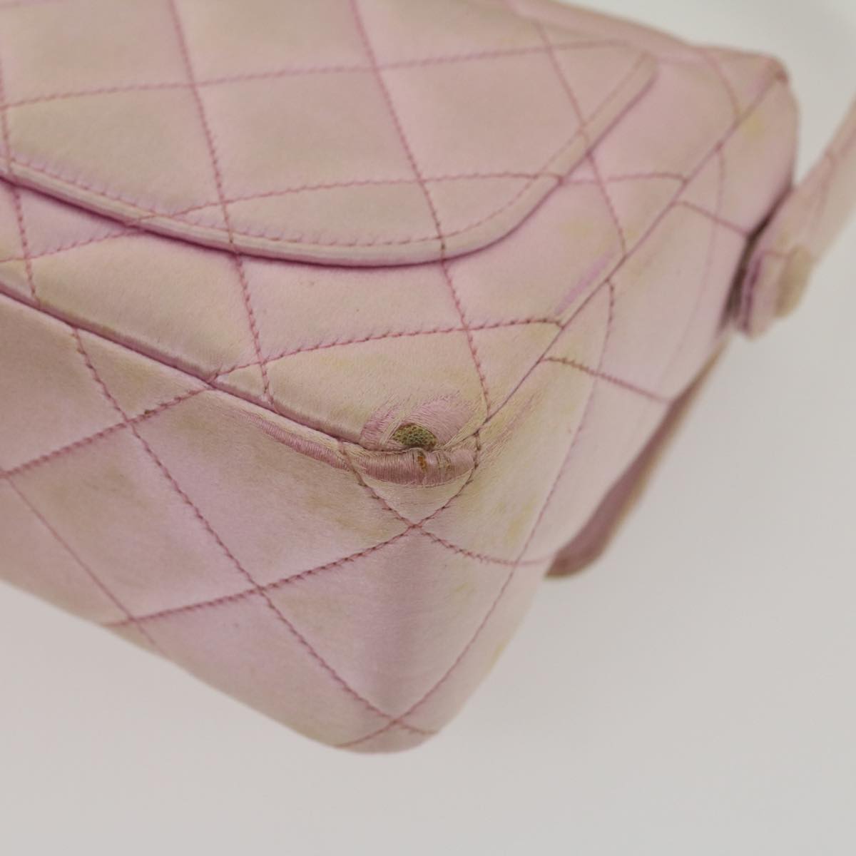 CHANEL Matelasse Hand Bag Silk Satin Pink CC 29999A