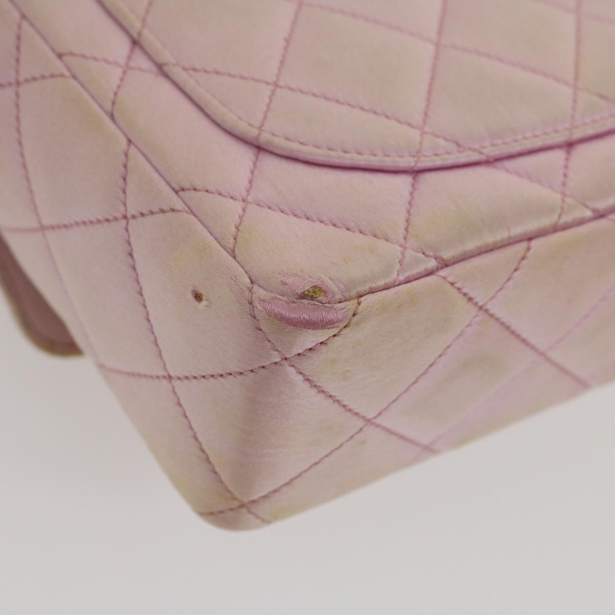 CHANEL Matelasse Hand Bag Silk Satin Pink CC 29999A