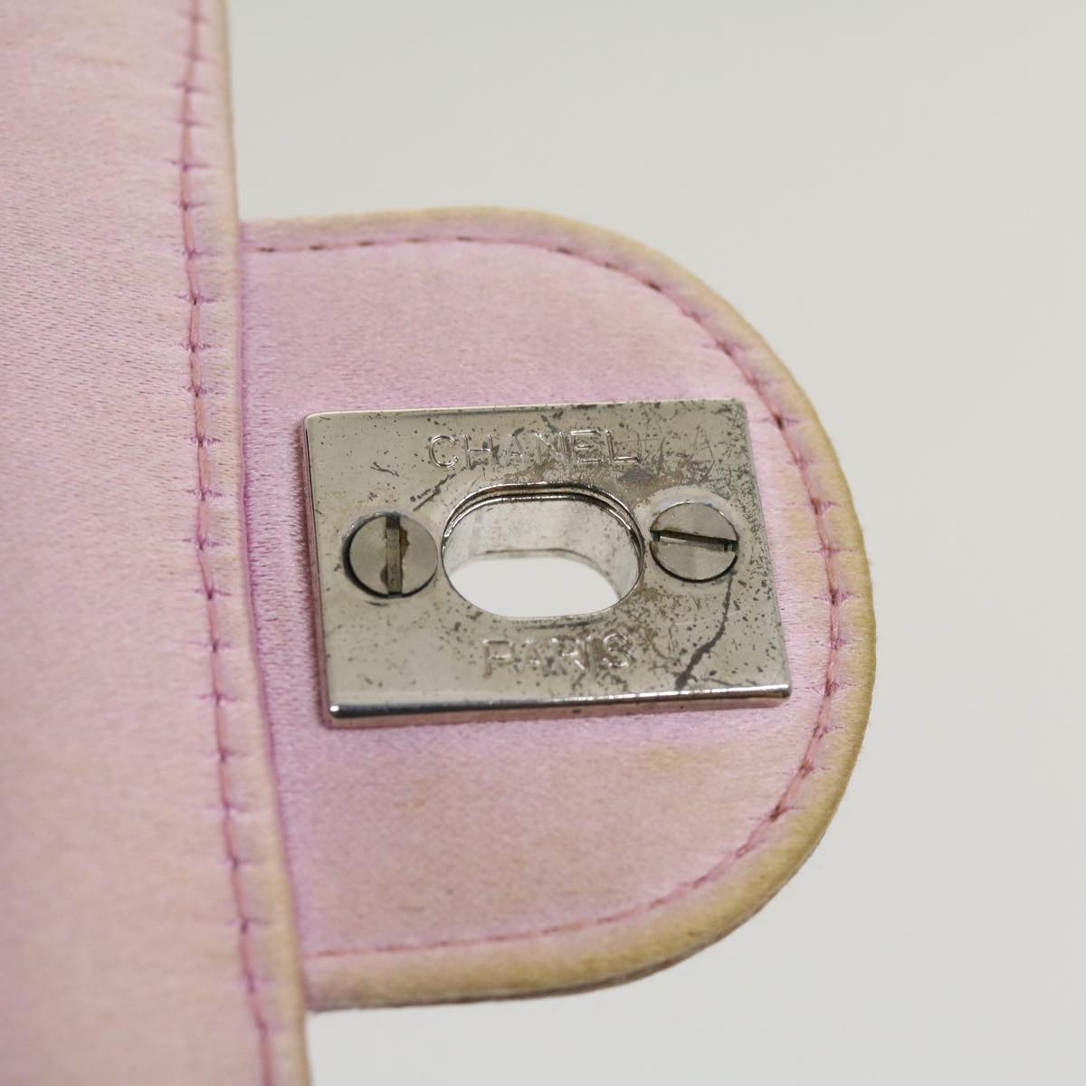 CHANEL Matelasse Hand Bag Silk Satin Pink CC 29999A