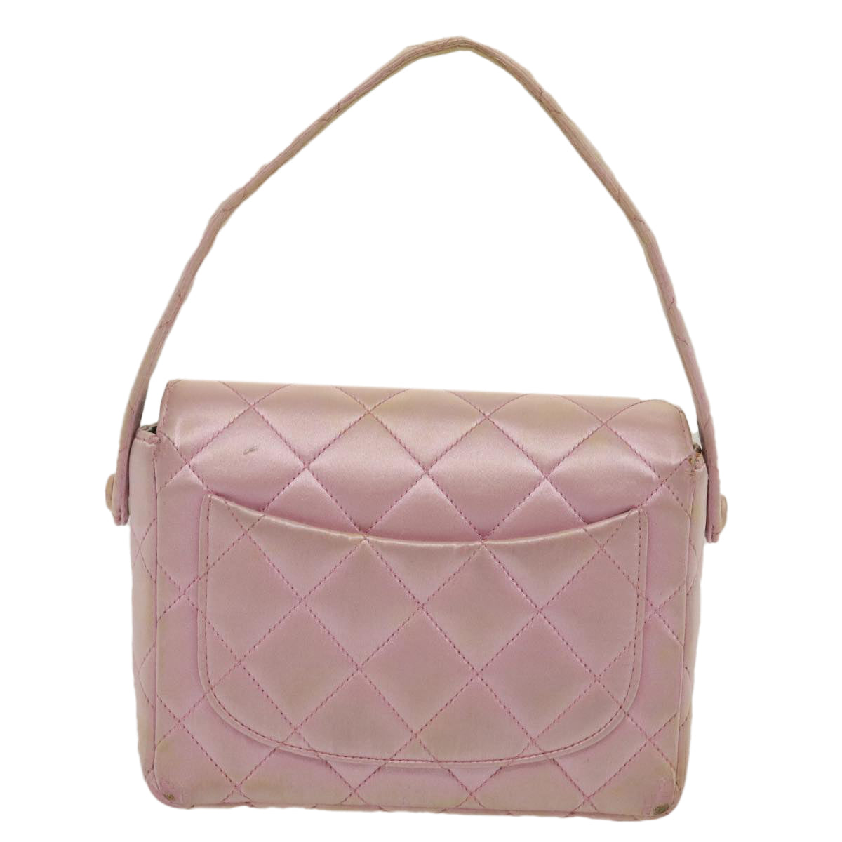 CHANEL Matelasse Hand Bag Silk Satin Pink CC 29999A